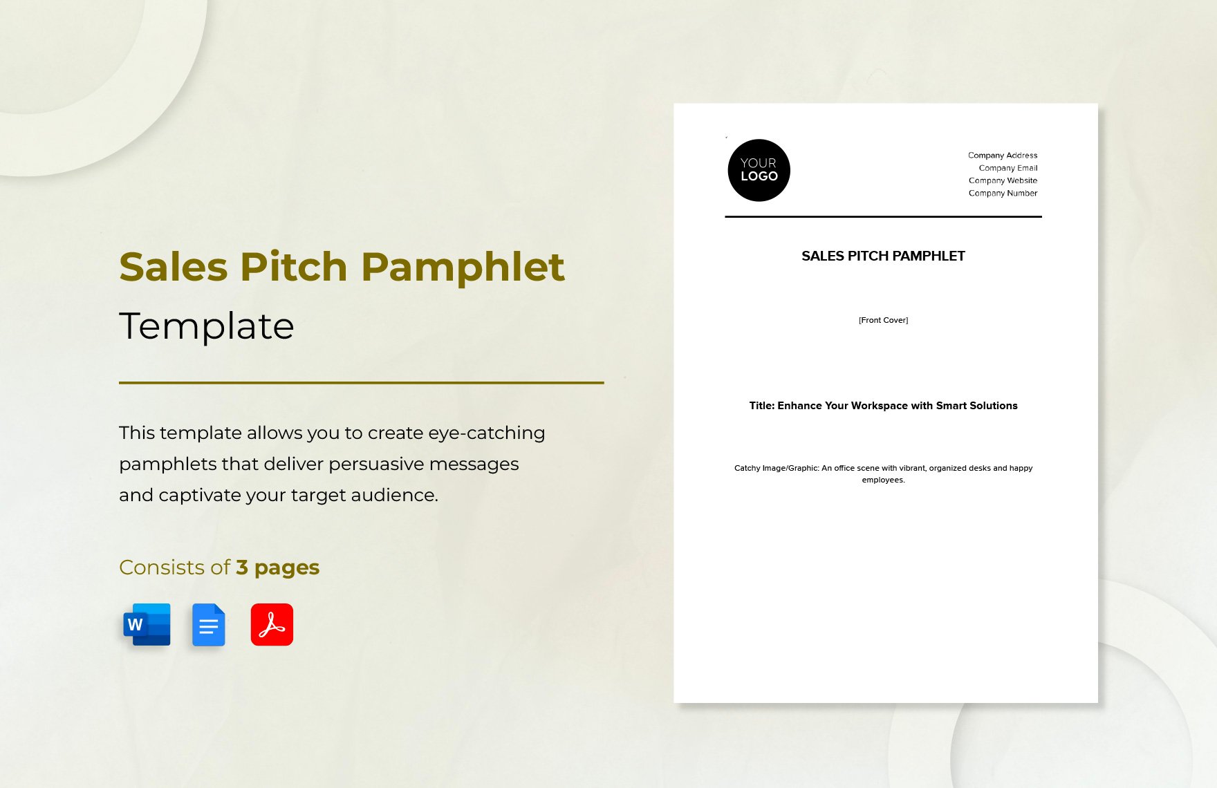 Sales Pitch Pamphlet Template