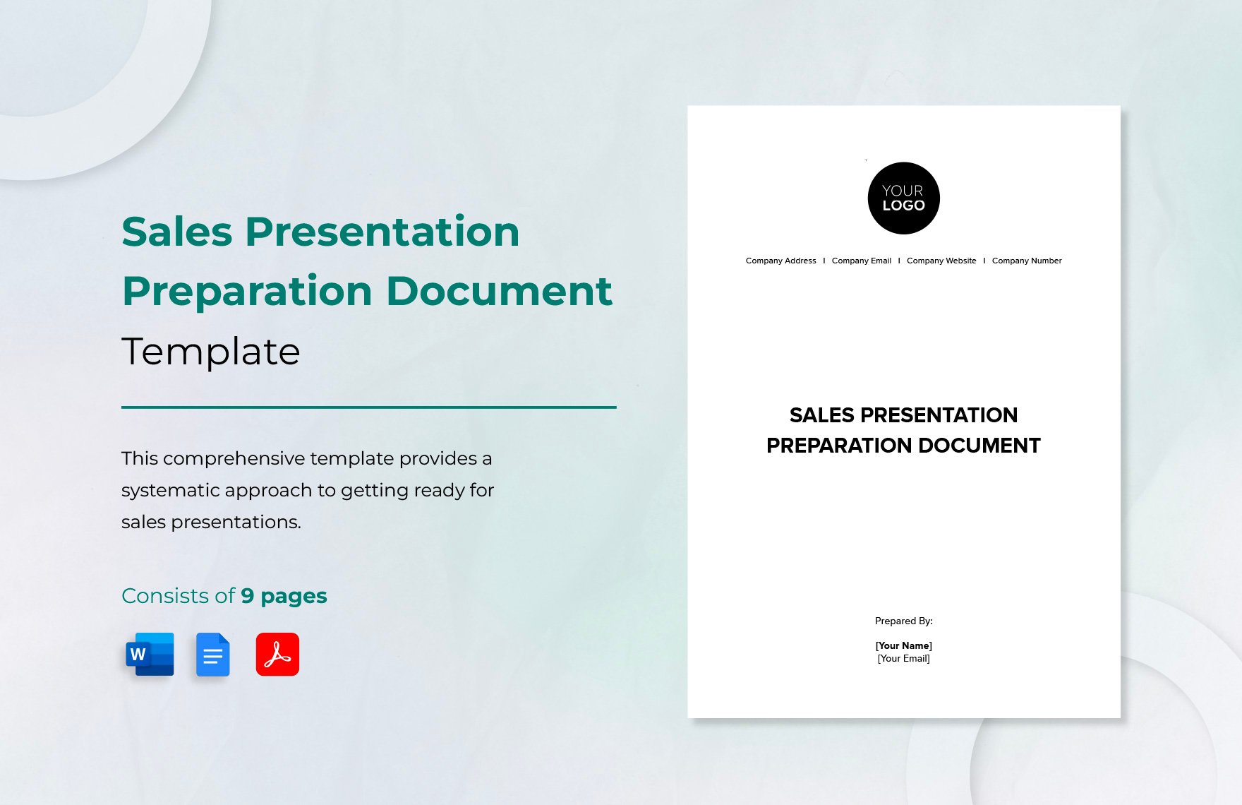 Sales Presentation Preparation Document Template