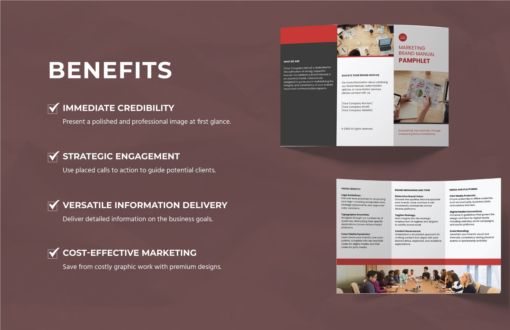 Marketing Brand Manual Pamphlet Template