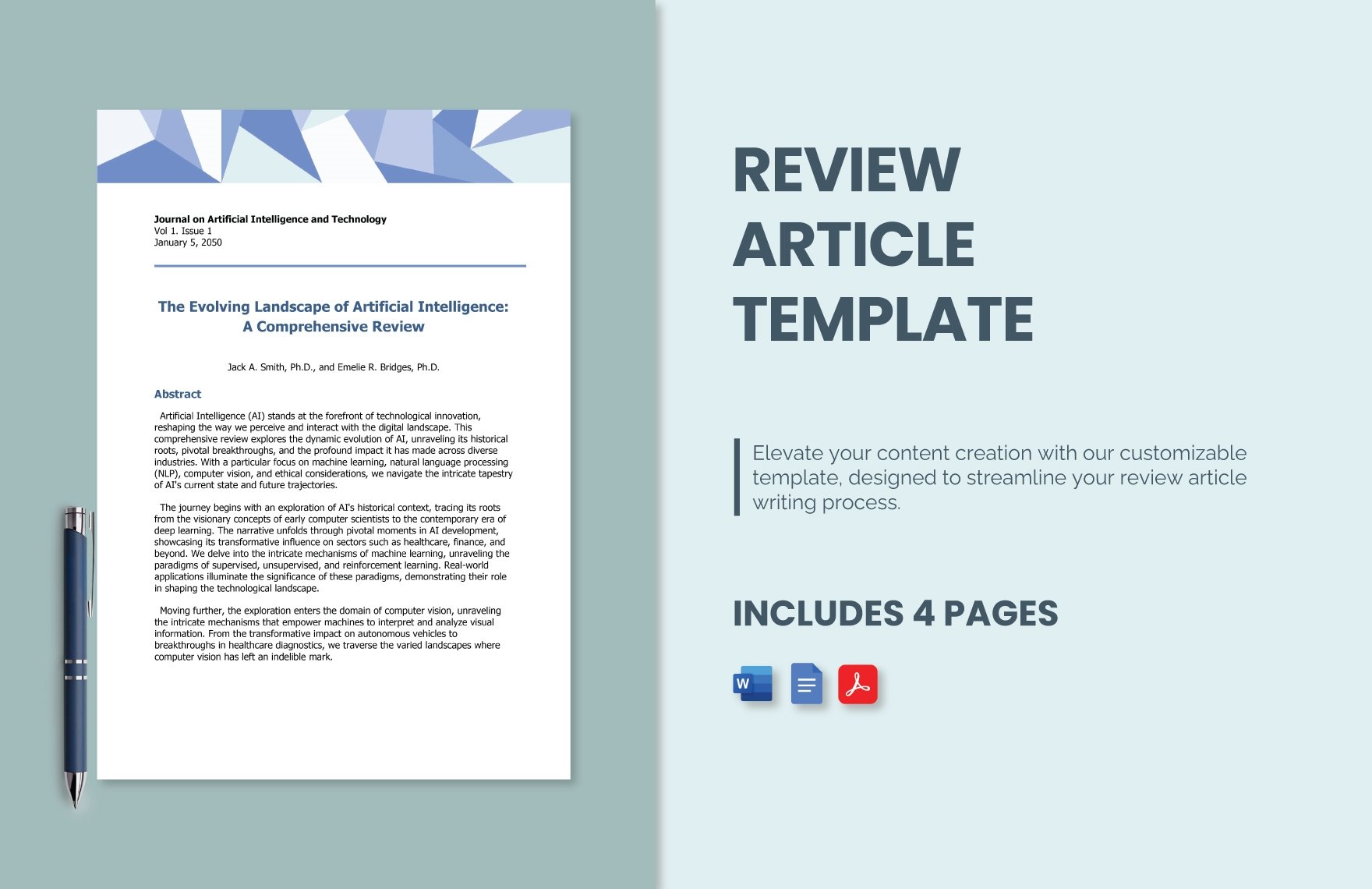 Free Review Article Template in Word, Google Docs, PDF