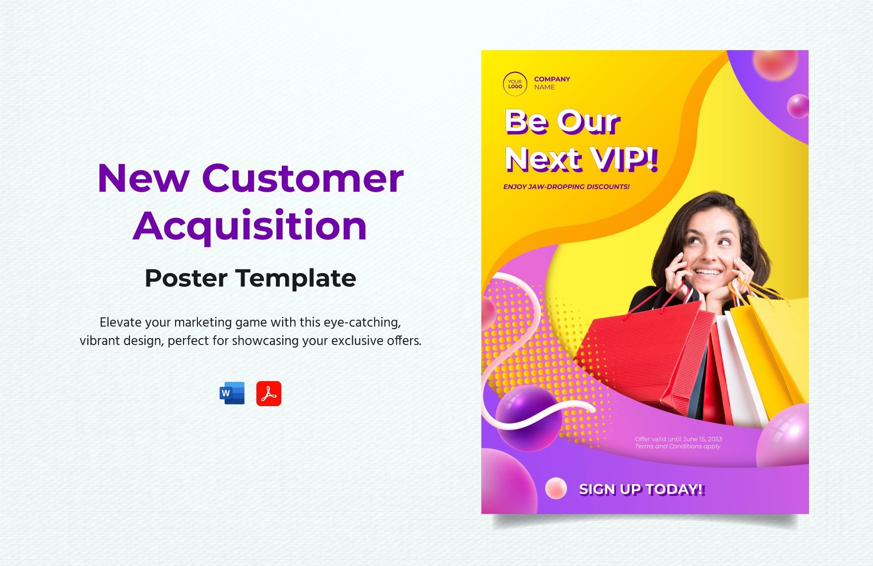 New Customer Acquisition Poster Template