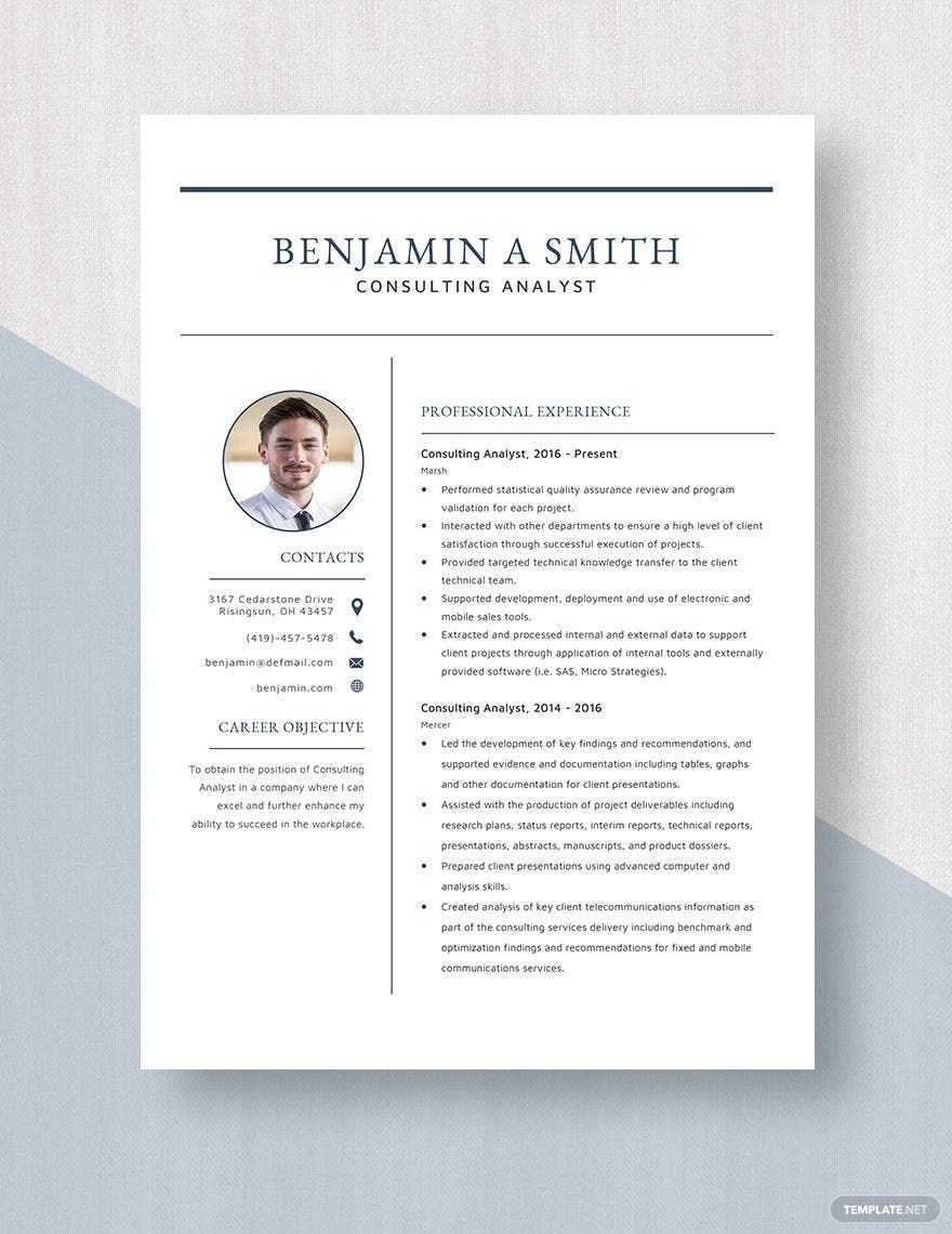 Consulting Analyst Resume