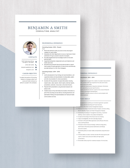 Consulting Analyst Resume Download
