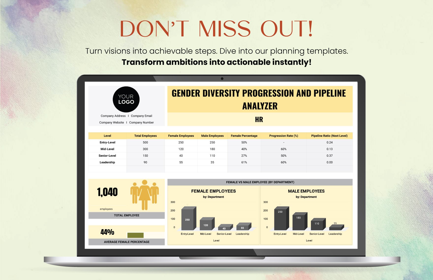 Gender Diversity Progression and Pipeline Analyzer HR Template