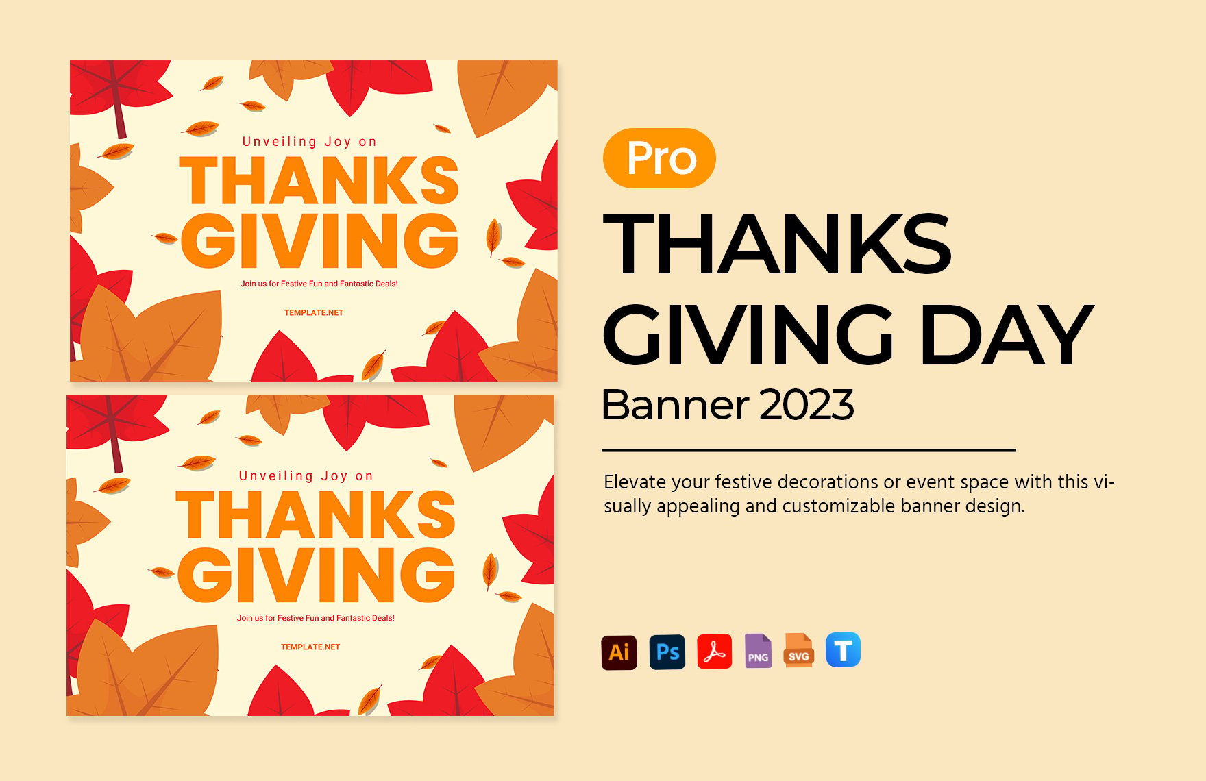 Thanksgiving Day 2023 Banner  in PDF, Illustrator, PSD, SVG, PNG