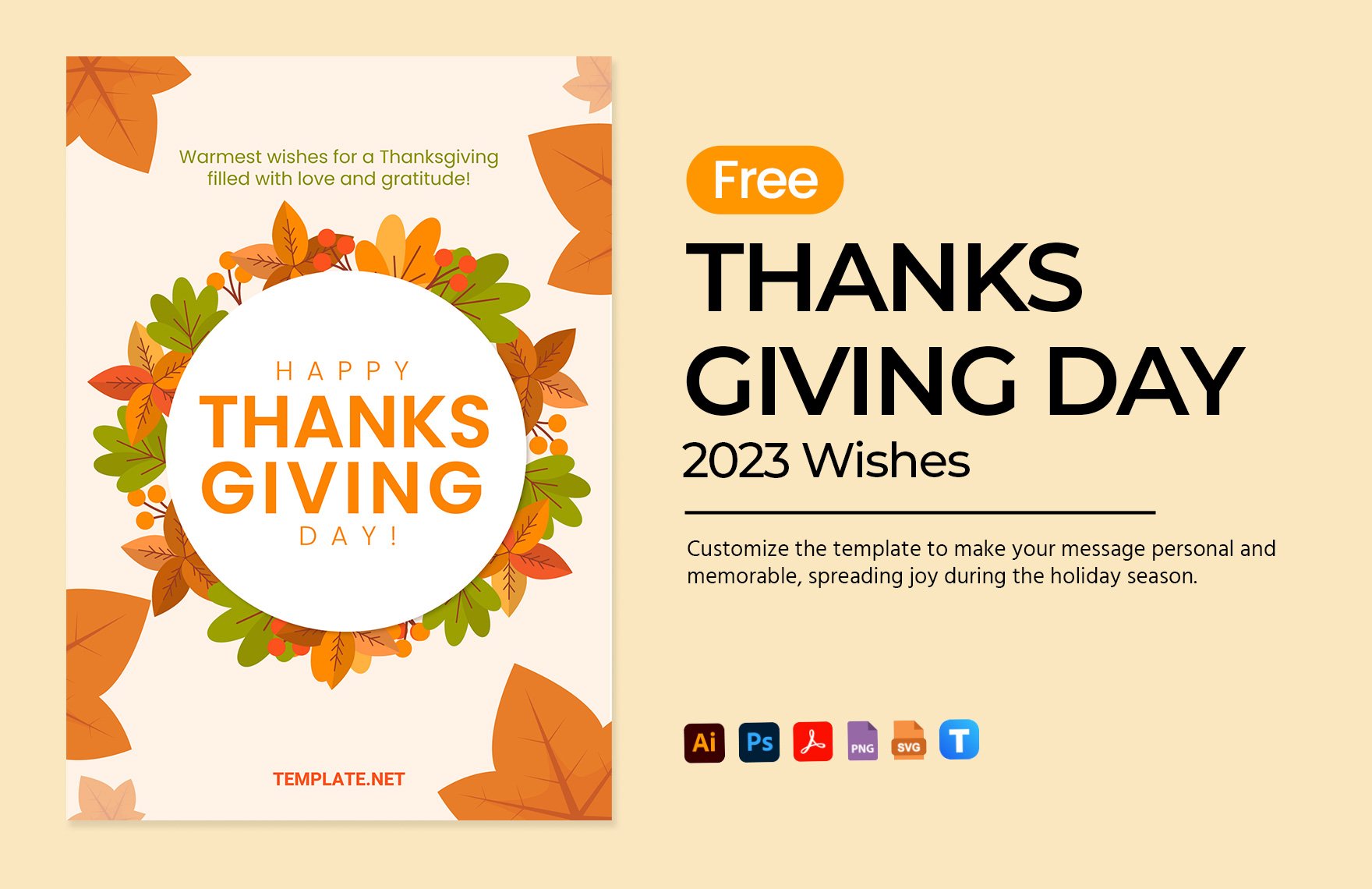Free Thanksgiving Day 2023 Wishes in PDF, Illustrator, PSD, SVG, PNG