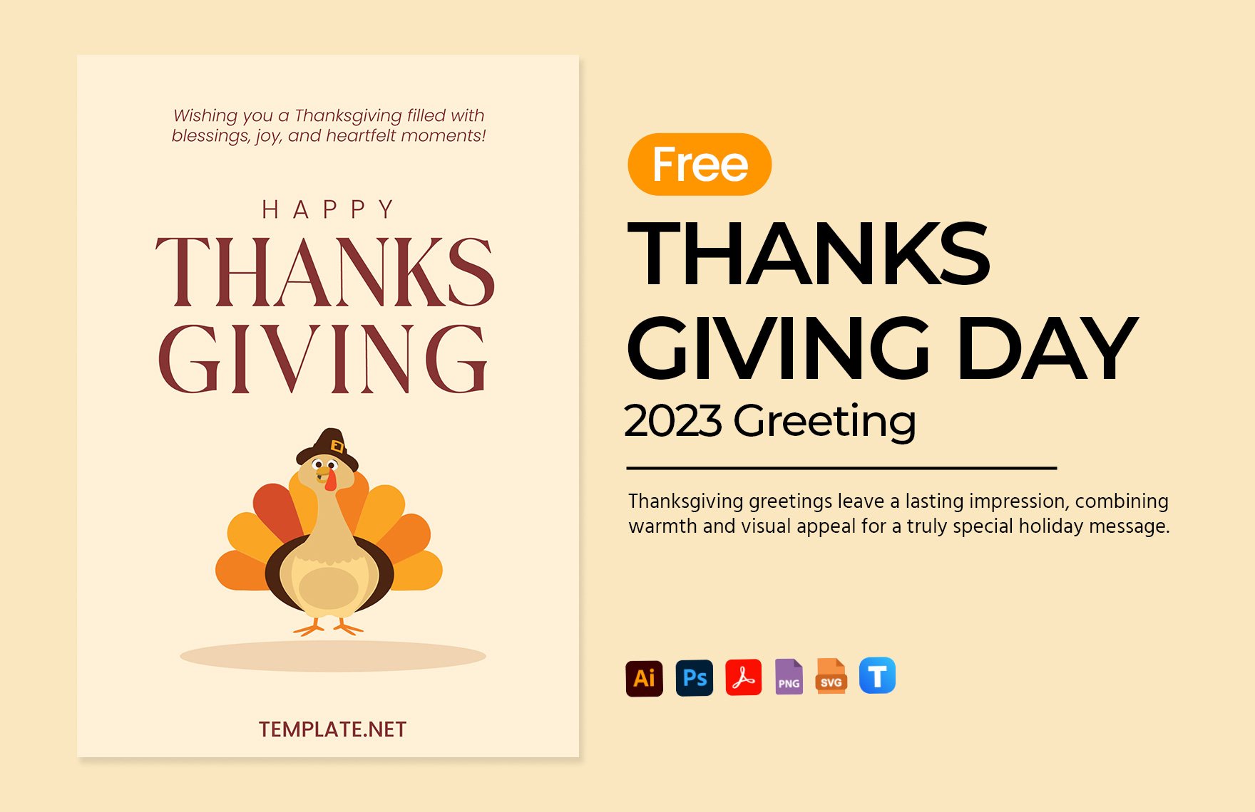 Thanksgiving Day 2023 Greeting in PDF, Illustrator, PSD, SVG, PNG