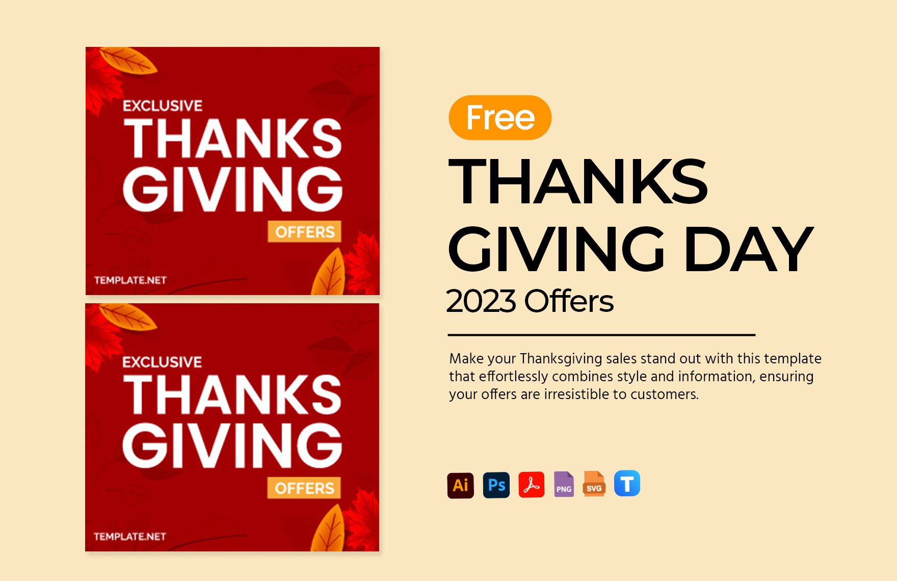 Free Thanksgiving Day 2023 Offers in PDF, Illustrator, PSD, SVG, PNG