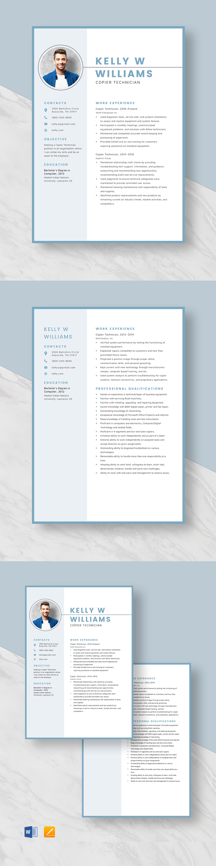 Free Blood Bank Technician Resume Template Word, Apple Pages