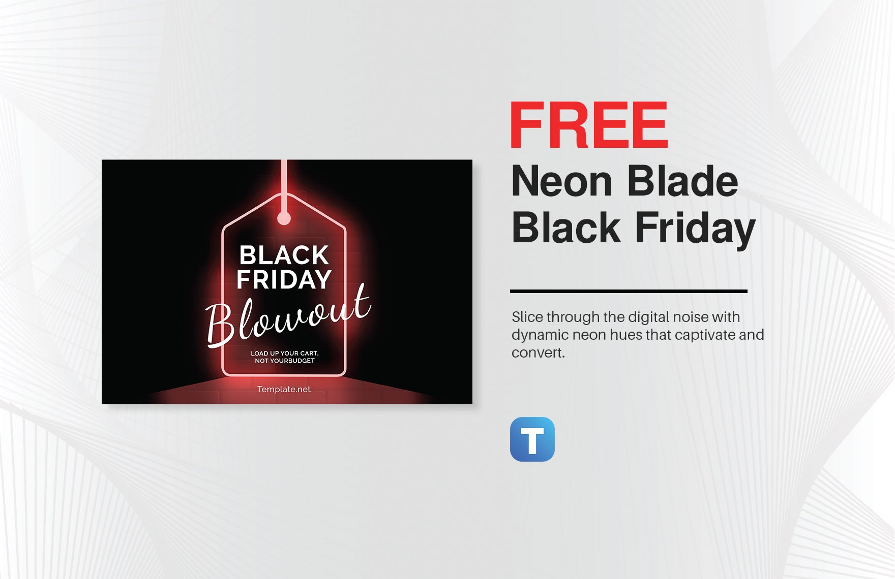 Free Neon Blade Black Friday Banner Template