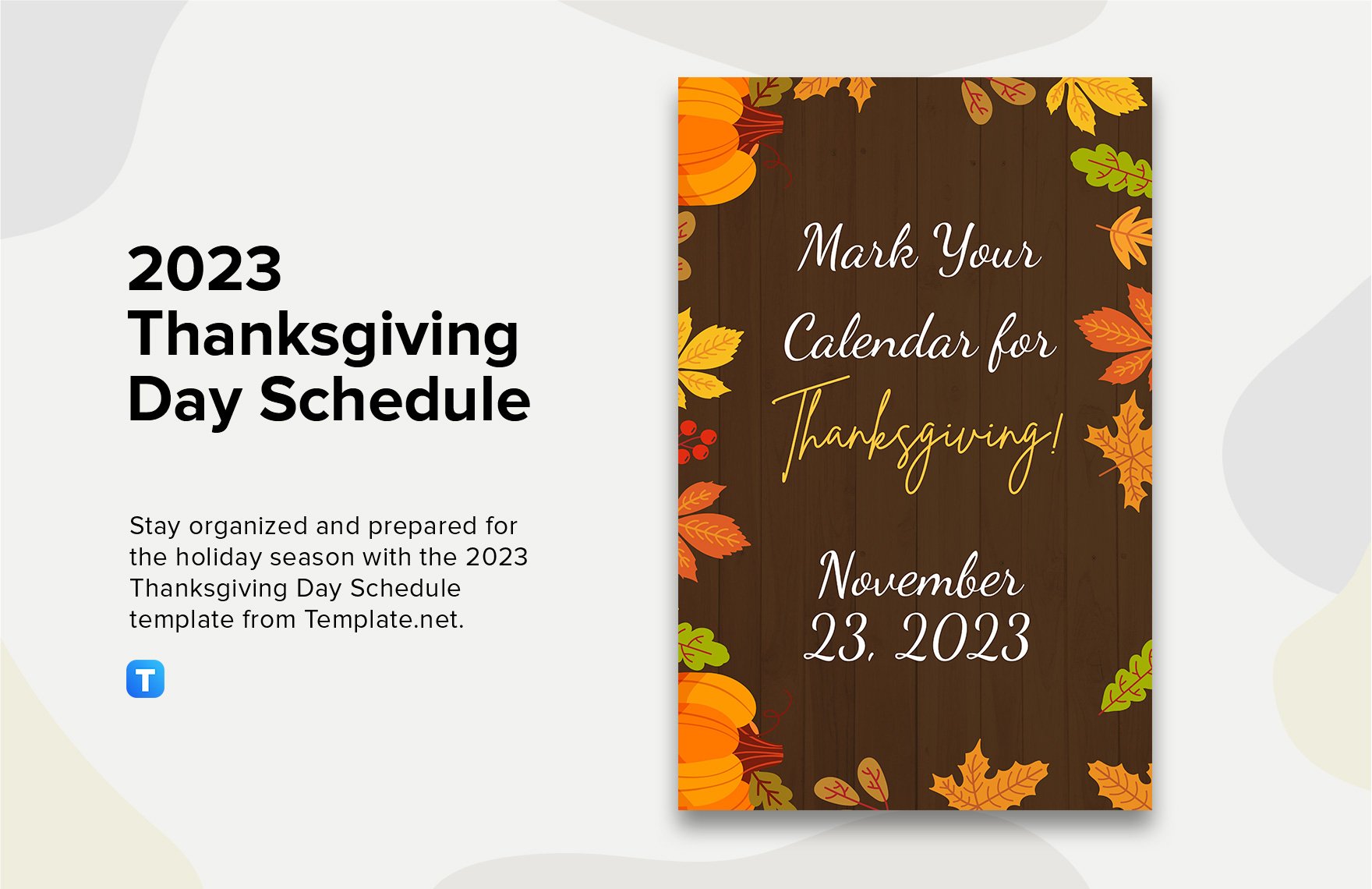 2023 Thanksgiving Day Schedule Template