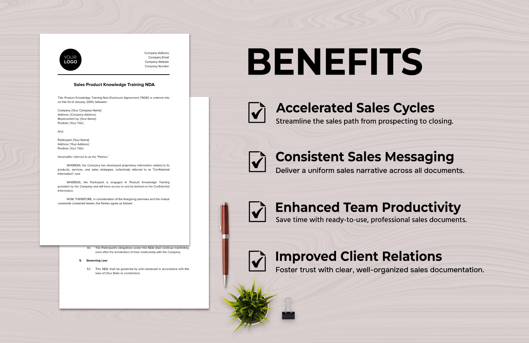 Sales Product Knowledge Training NDA Template