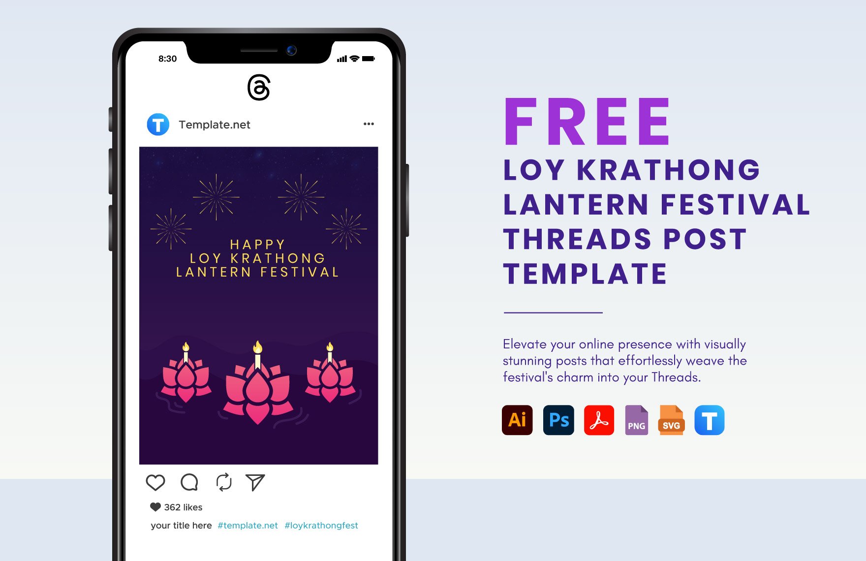 Loy Krathong Lantern Festival Threads Post Template