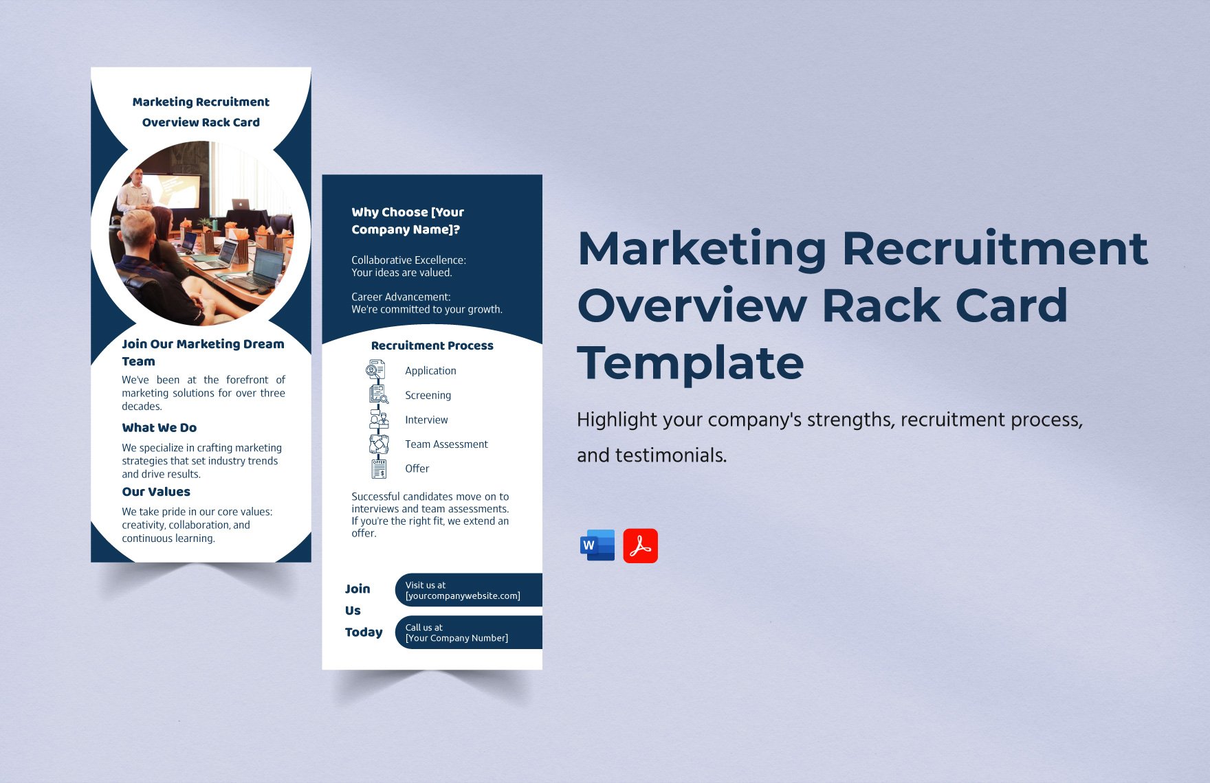 Marketing Recruitment Overview Rack Card Template