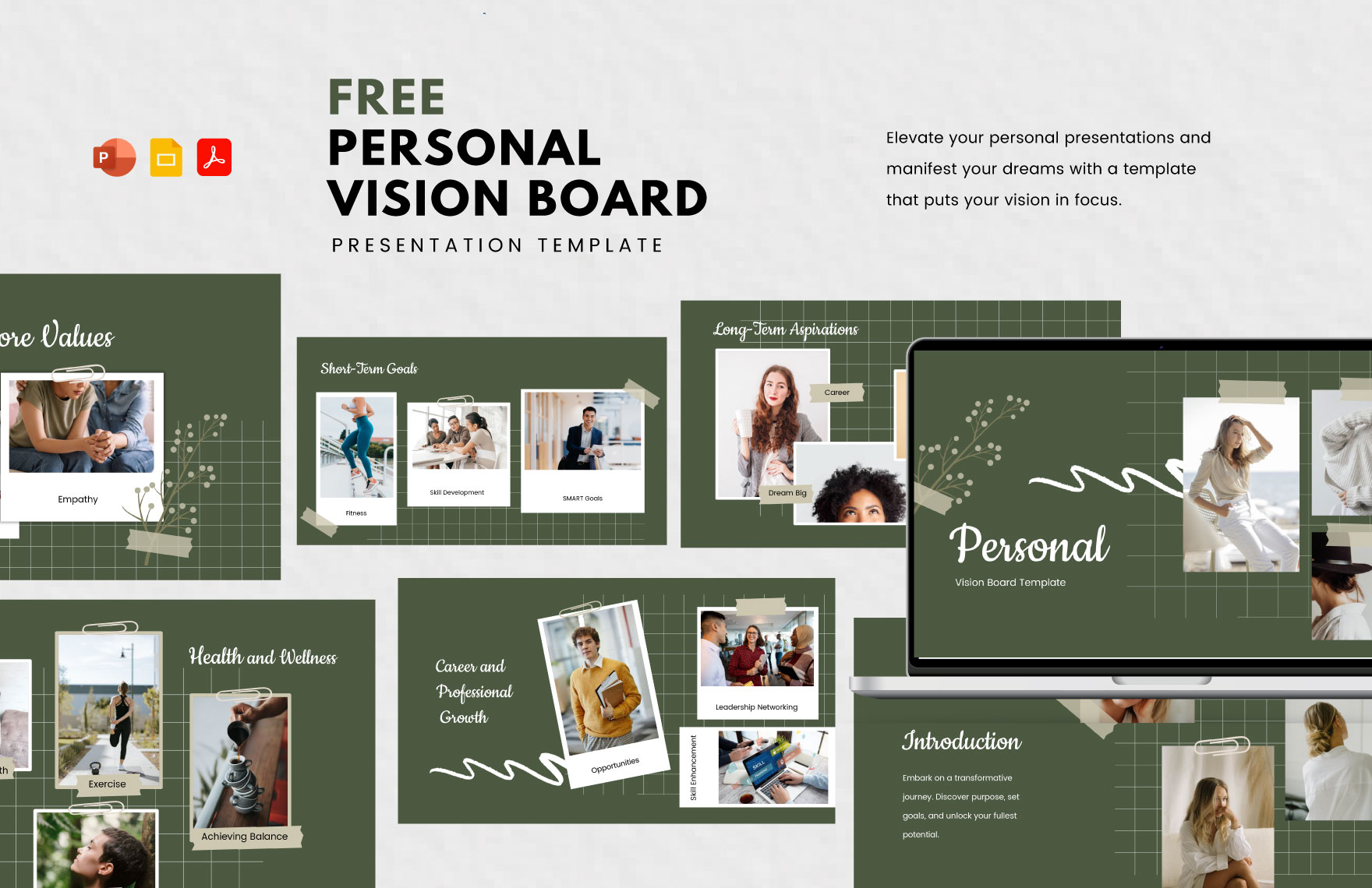 Free Personal Vision Board Template Download In PDF PowerPoint