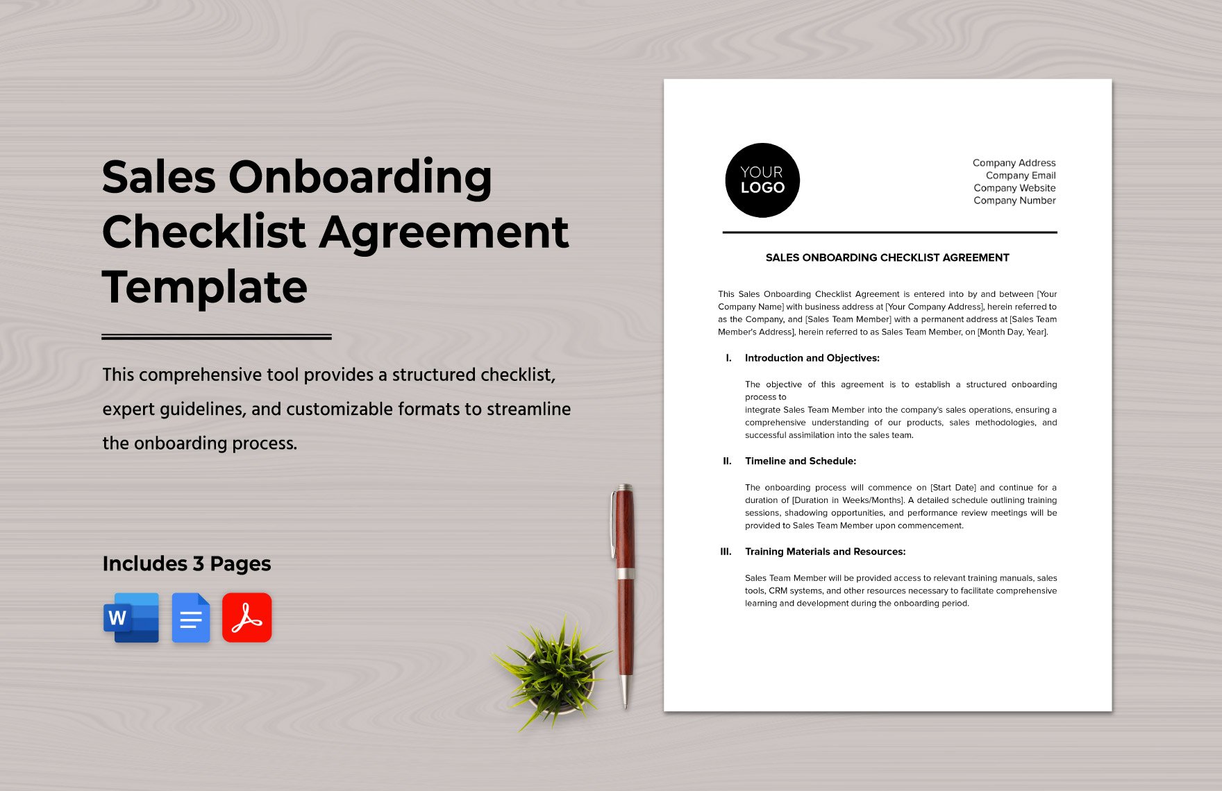 Sales Onboarding Checklist Agreement Template in Word, Google Docs, PDF