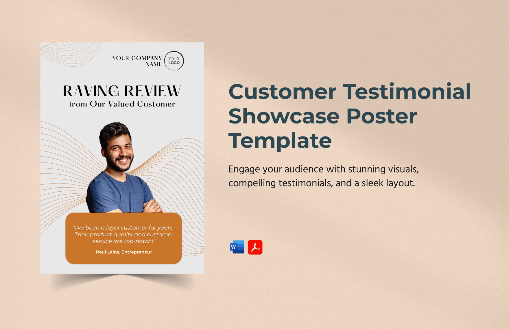 Customer Testimonial Showcase Poster Template in Word, PDF