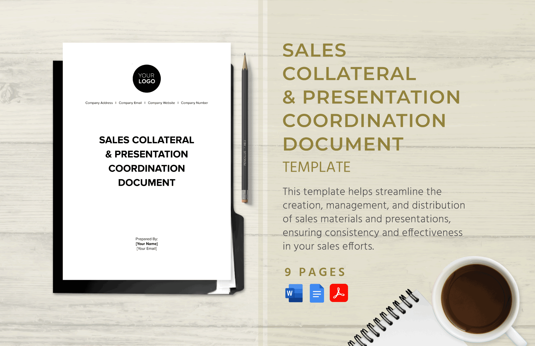 Sales Collateral & Presentation Coordination Document Template in Word, Google Docs, PDF