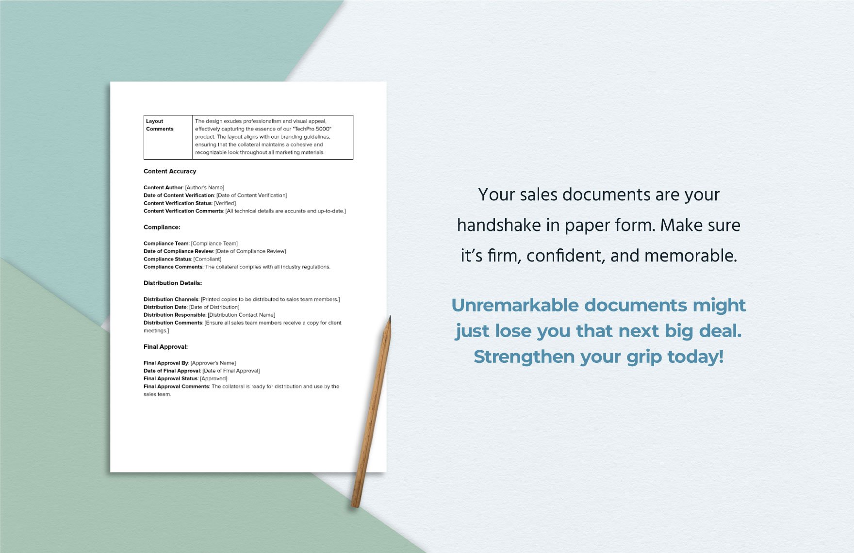 Sales Collateral Release Statement Template