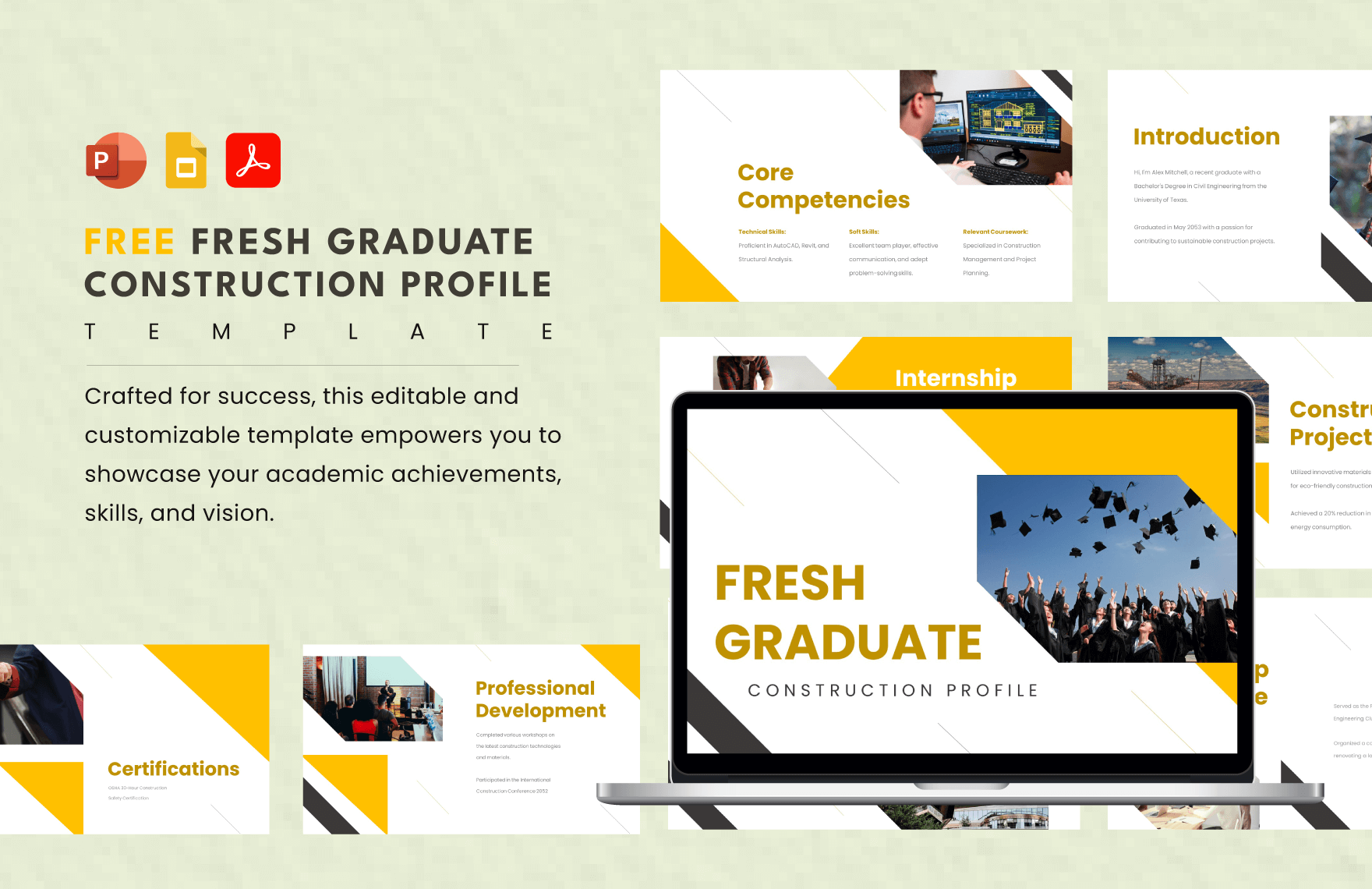 Free Fresh Graduate Construction Profile Template