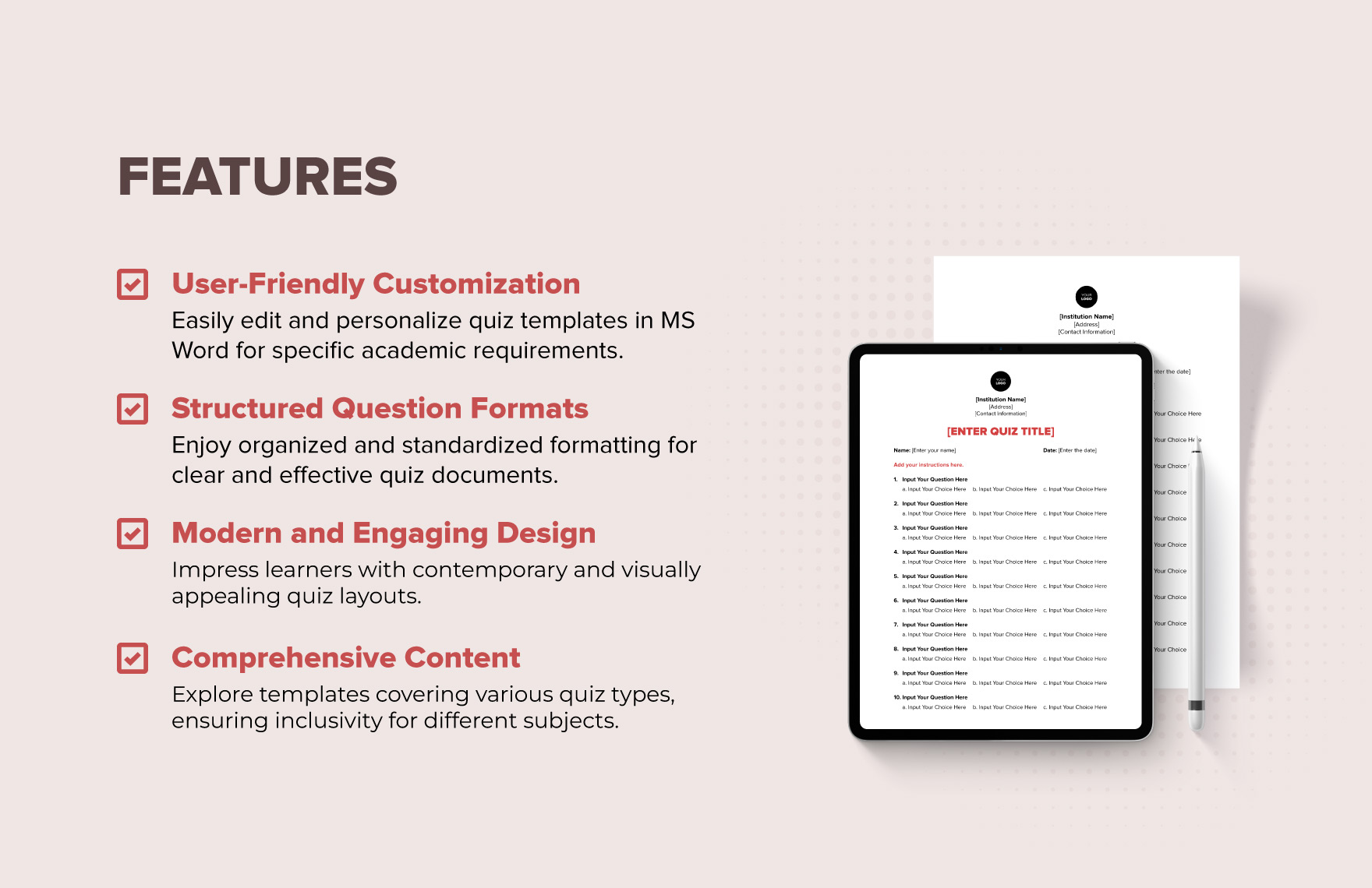 Free Quiz Layout Template - Download in Word, Google Docs, PDF ...