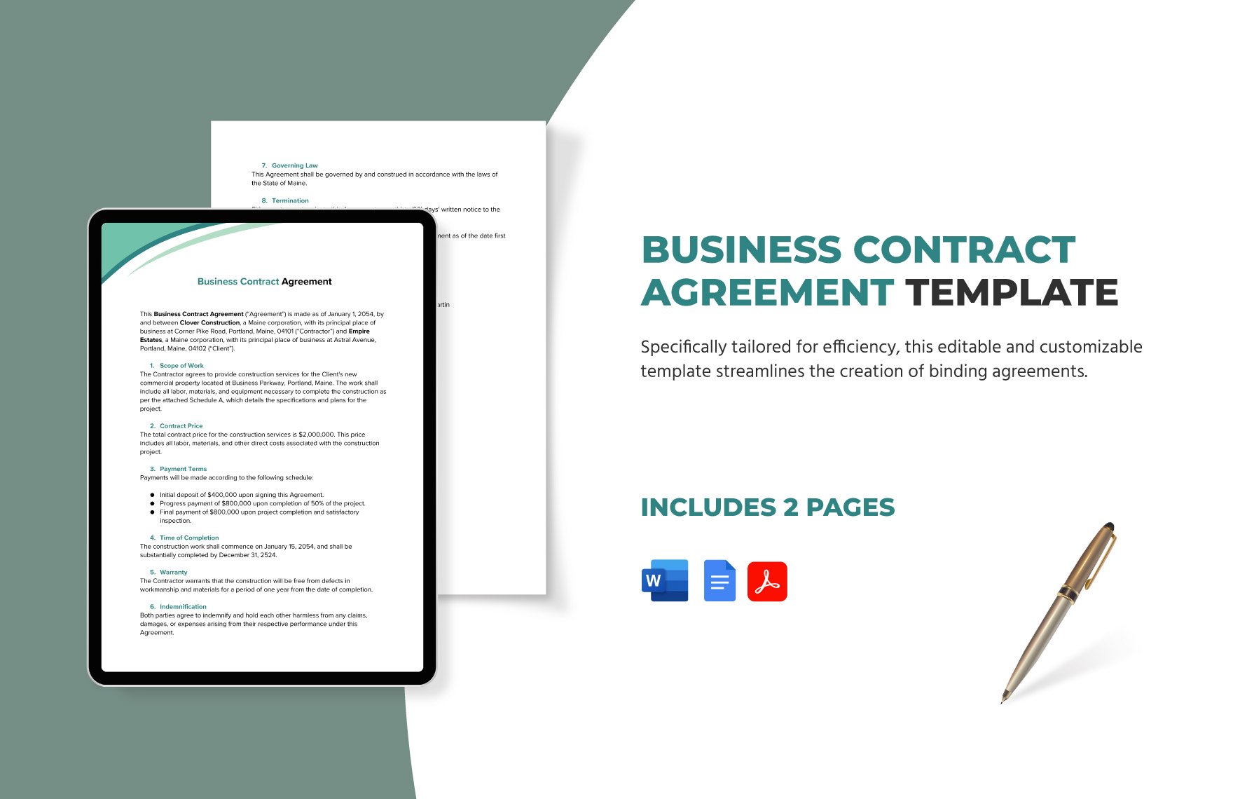 Business Contract Agreement Template