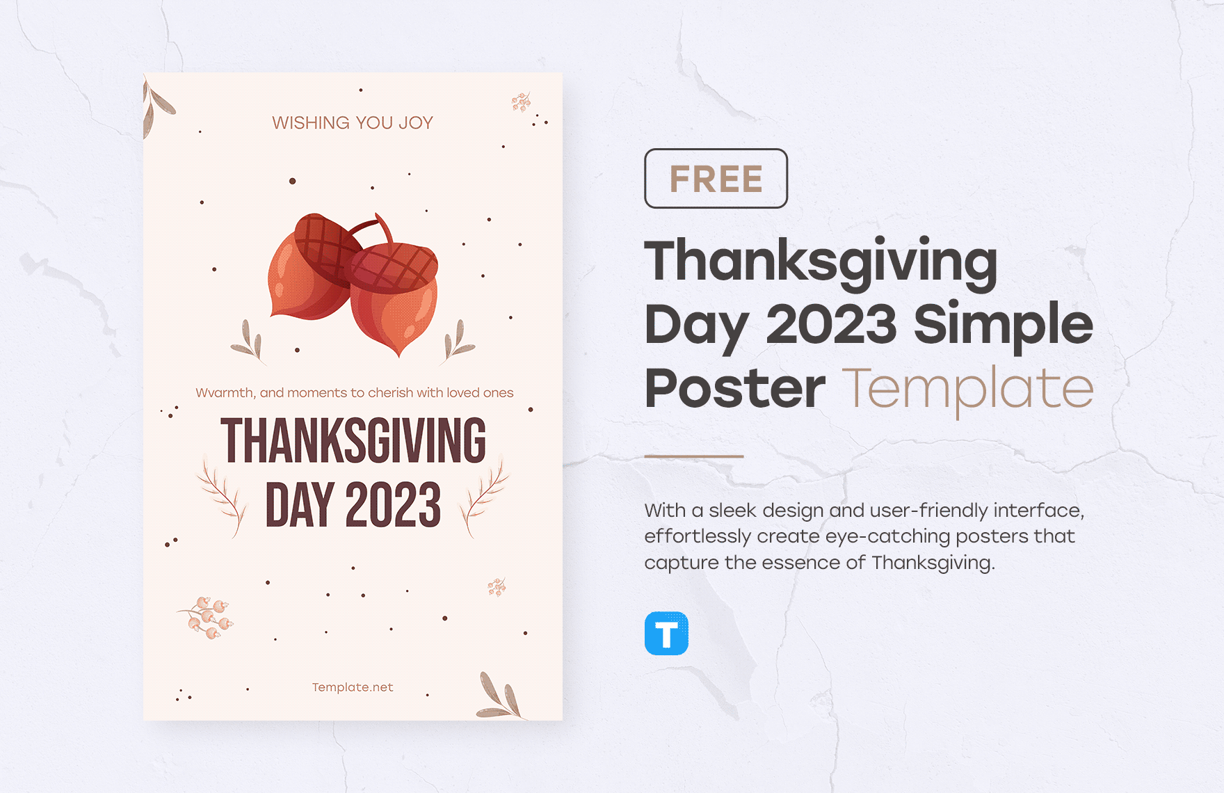 Thanksgiving Day 2023 Simple Poster