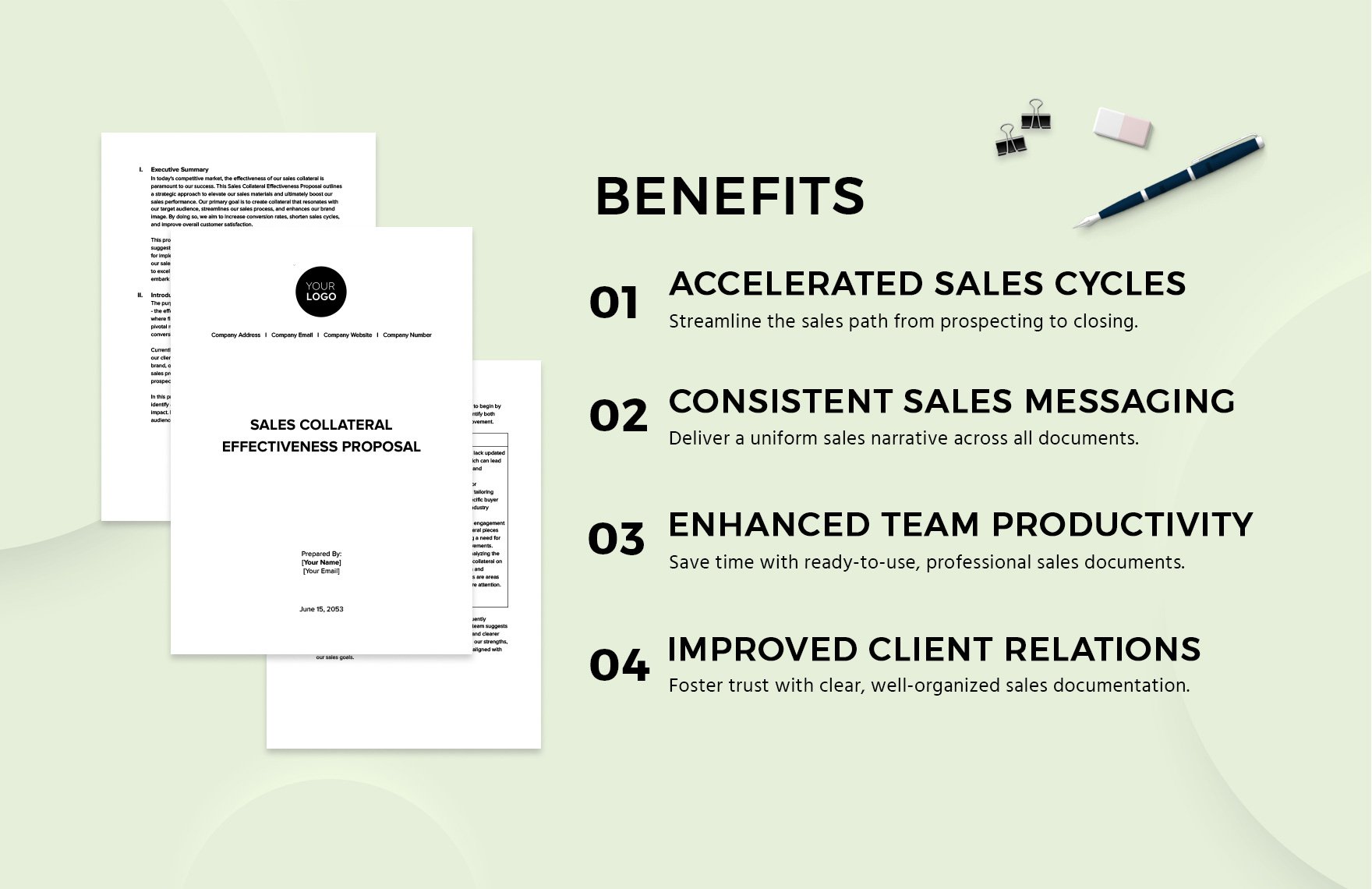 Sales Collateral Effectiveness Proposal Template