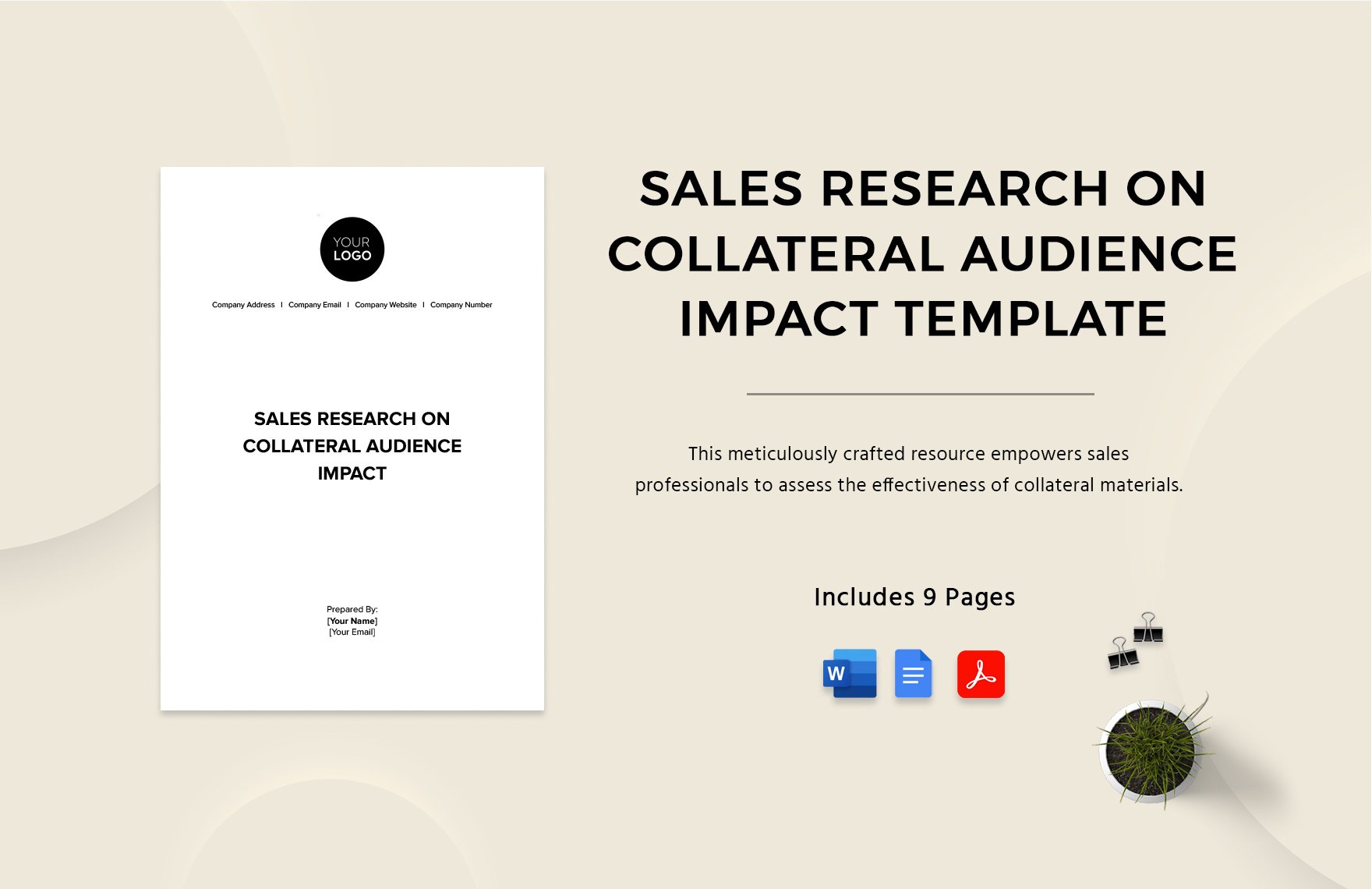 Sales Research on Collateral Audience Impact Template