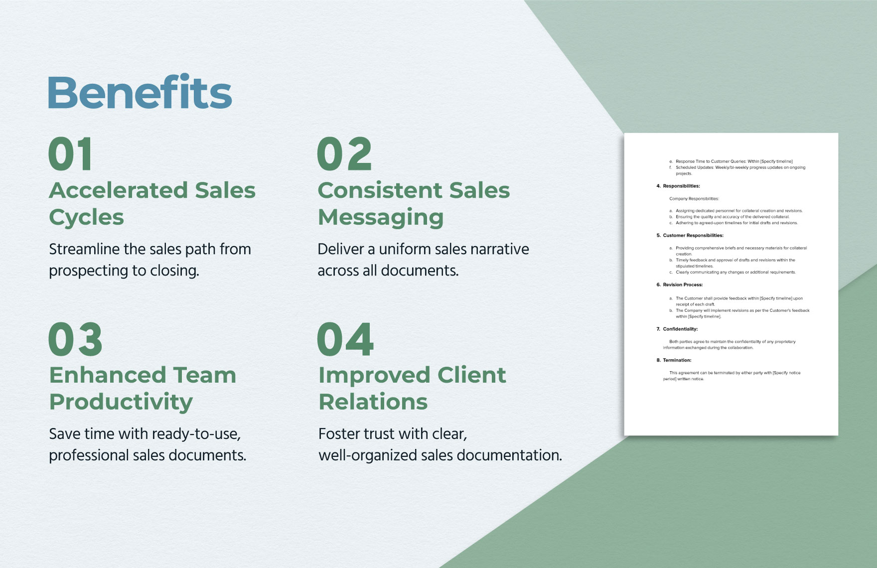 Sales Collateral Creation SLA Template