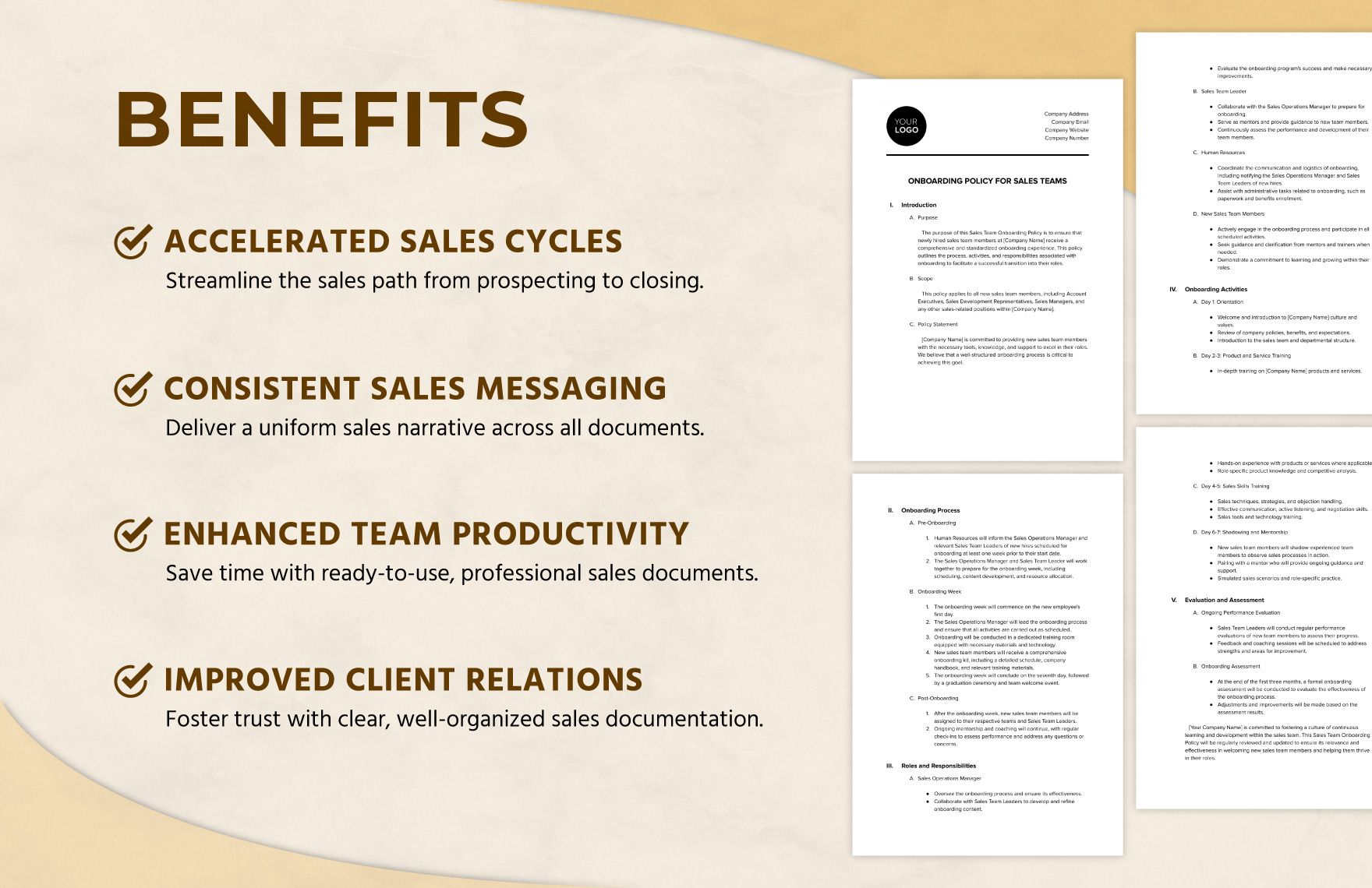 Onboarding Policy for Sales Teams Template
