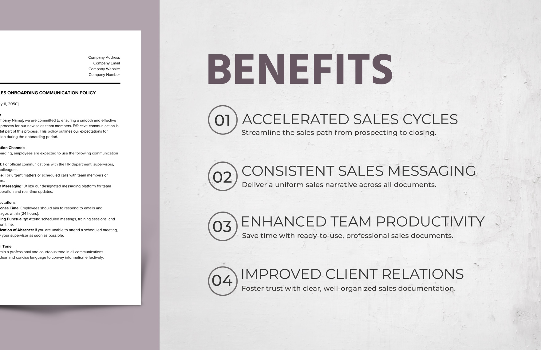 Sales Onboarding Communication Policy Template