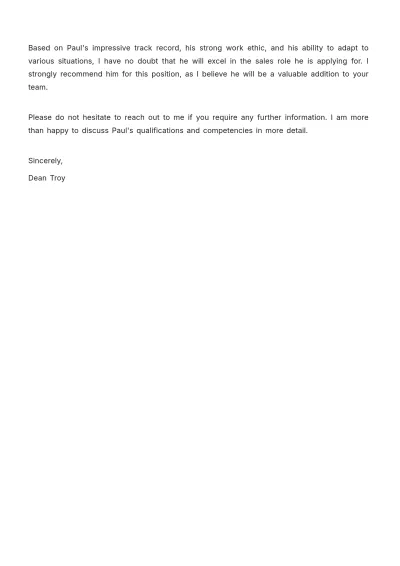 Free Friendly Recommendation Letter  Template to Edit Online