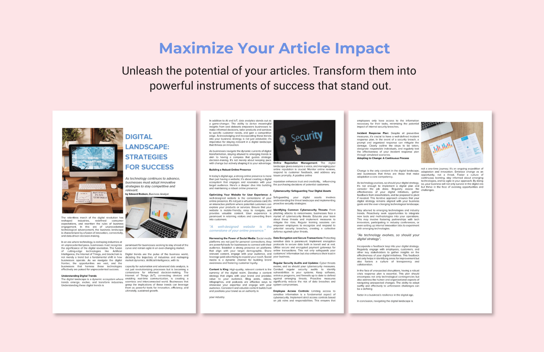 Business Article Template in Word PDF Google Docs Download