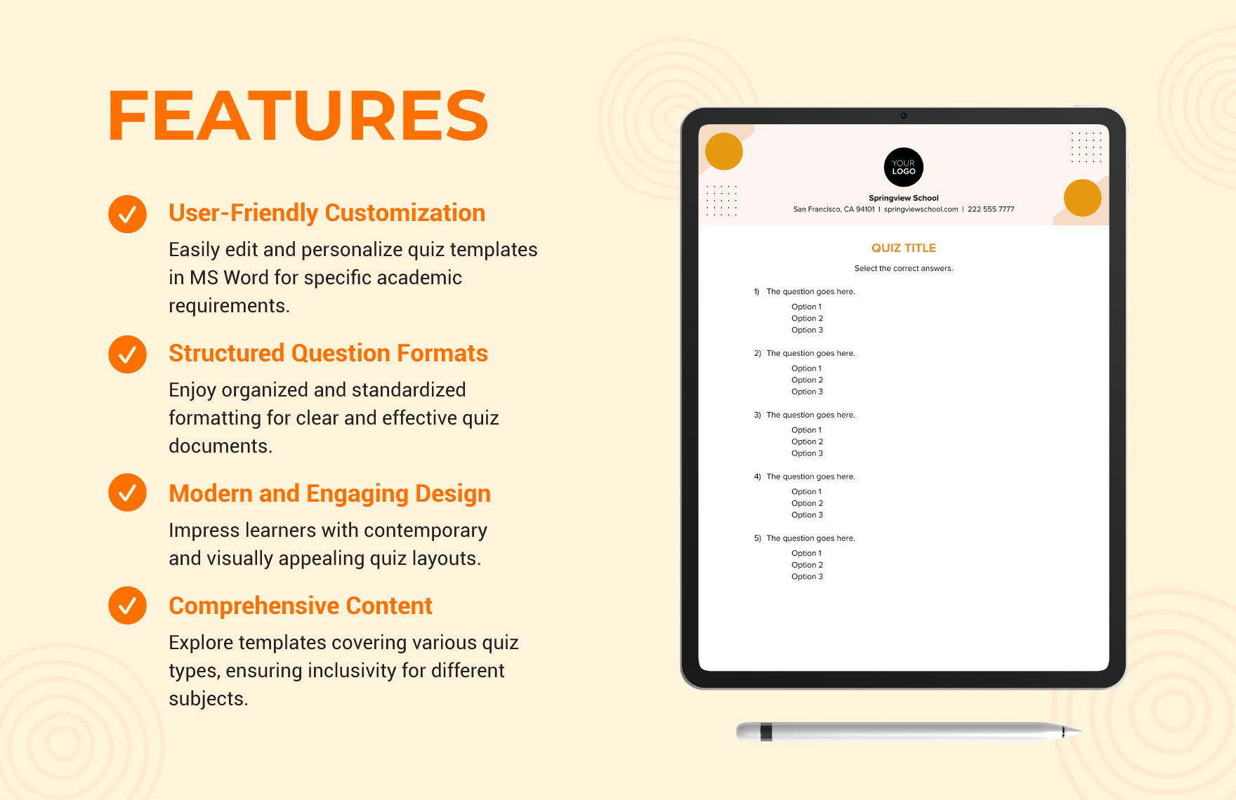 Free Editable Quiz Template - Download in Word, Google Docs, PDF ...