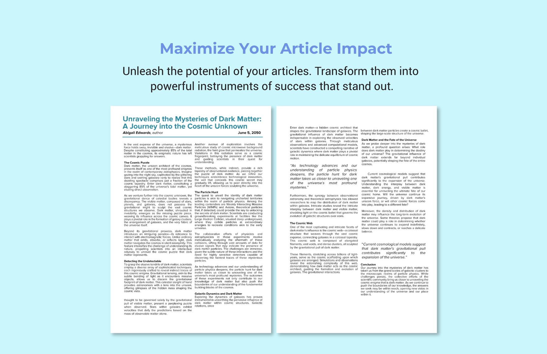 Two Column Article Template