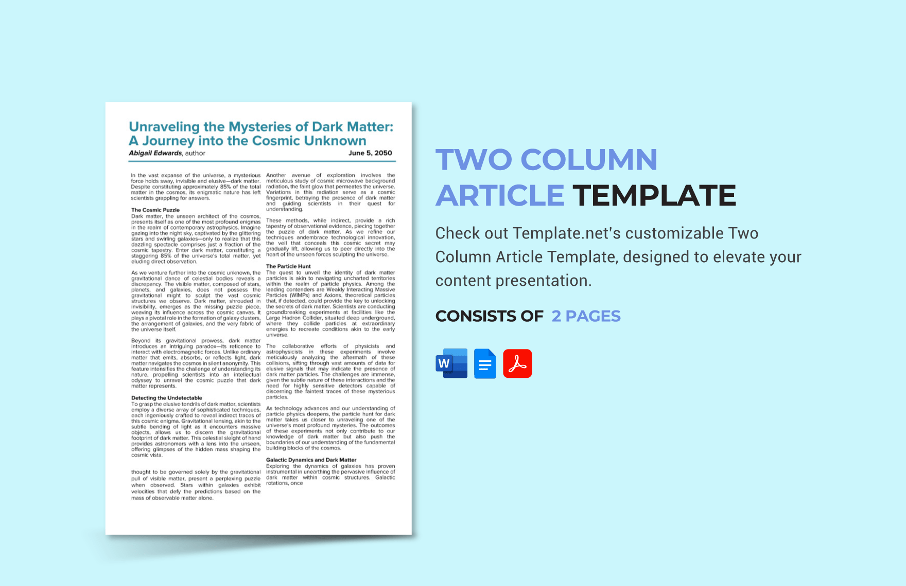 Two Column Article Template