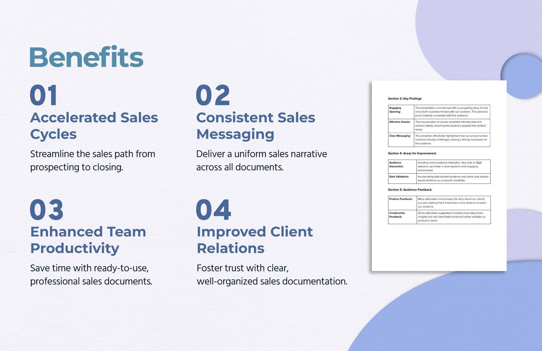 Sales Presentation Success Report Template