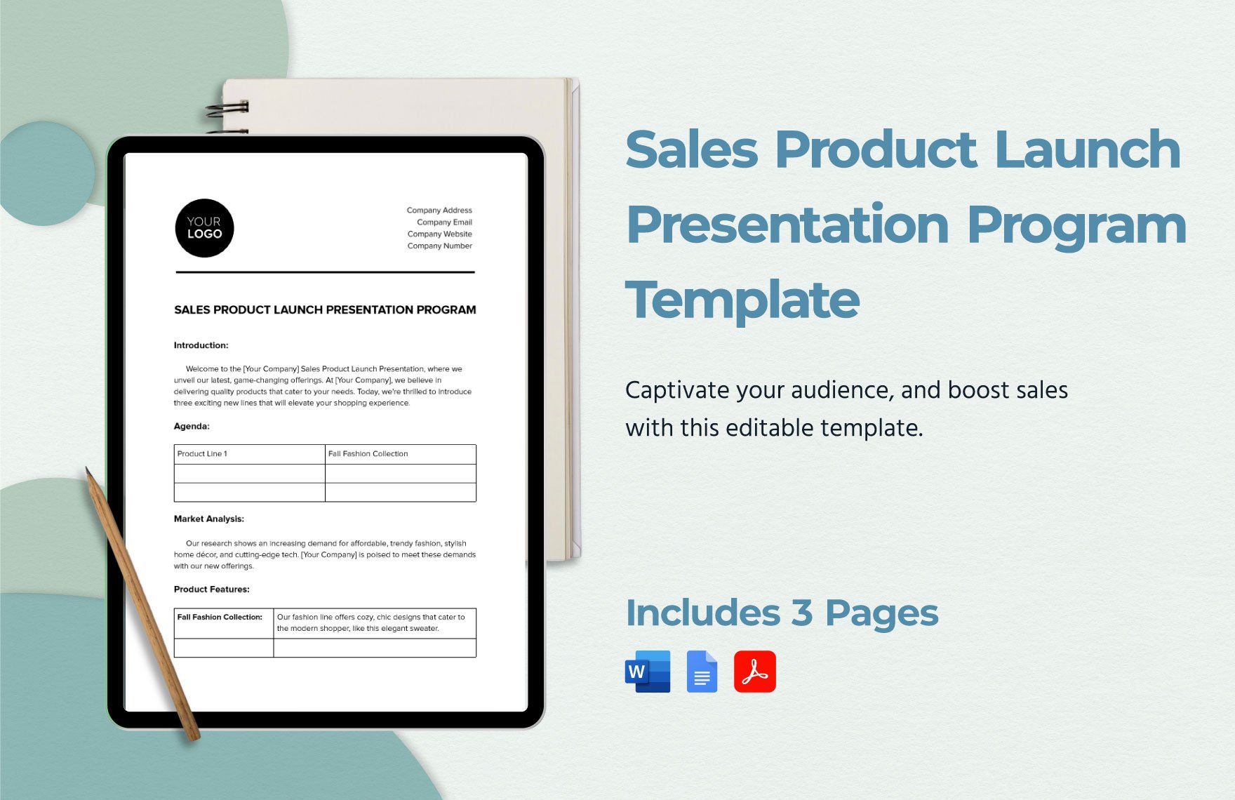Sales Product Launch Presentation Program Template