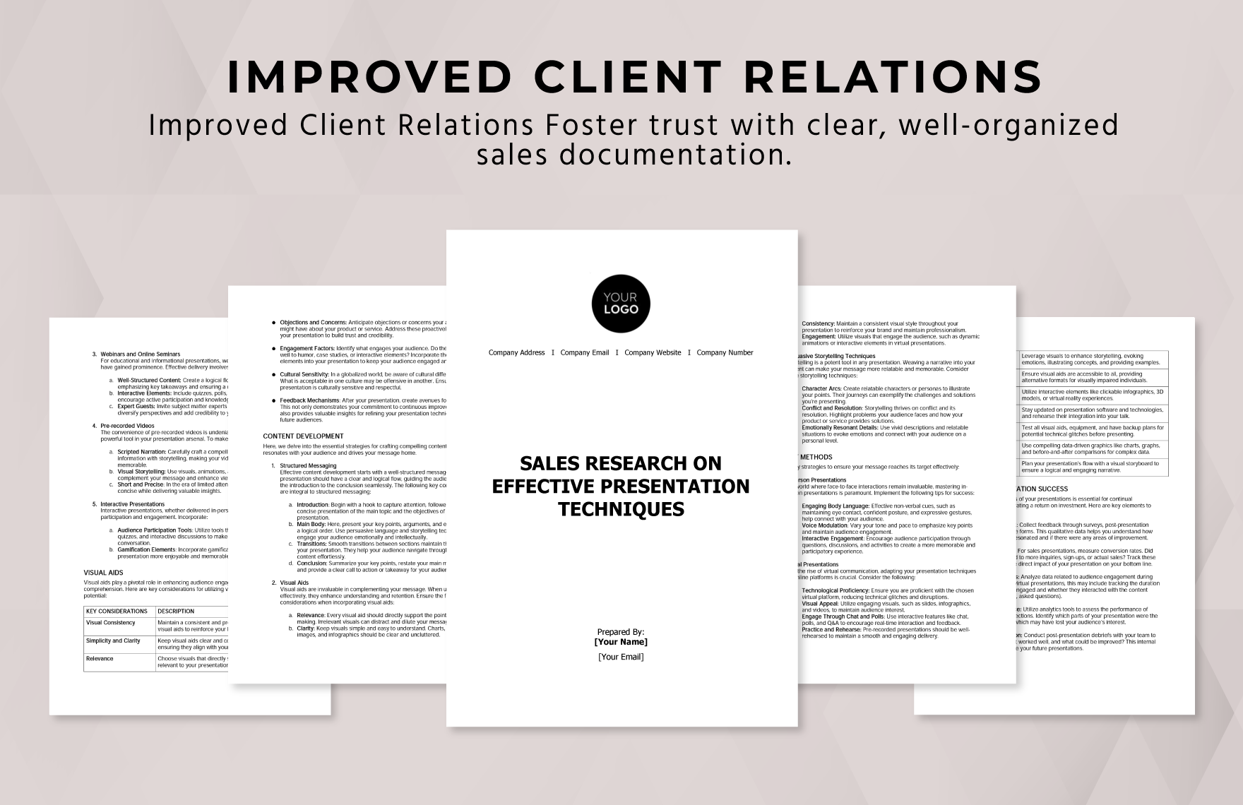 Sales Research on Effective Presentation Techniques Template