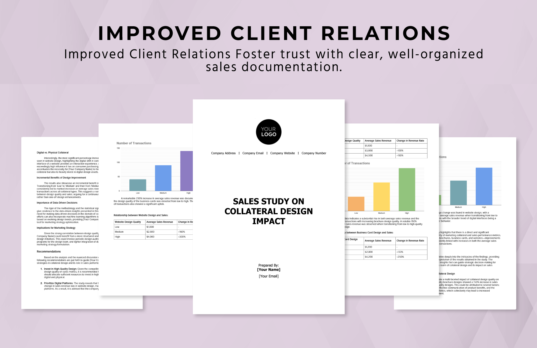 Sales Study on Collateral Design Impact Template
