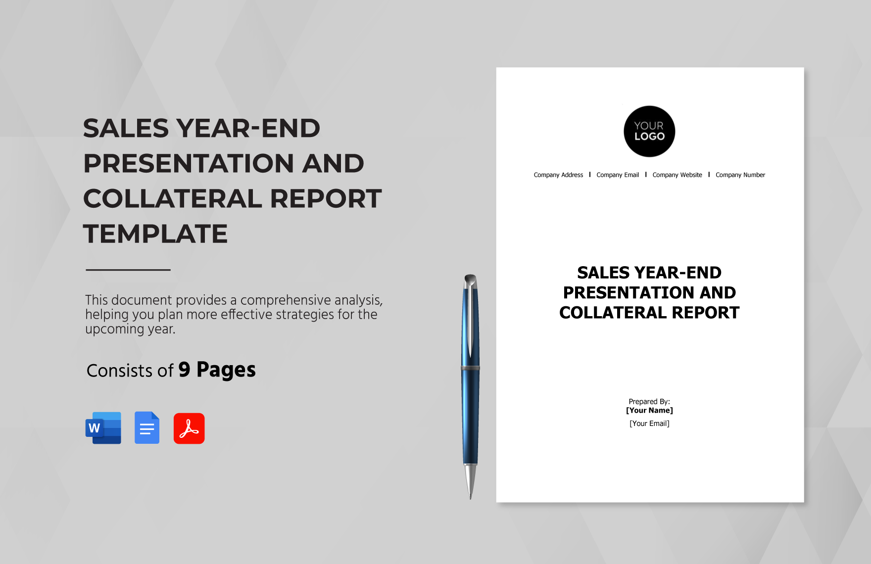 Sales Year-end Presentation and Collateral Report Template
