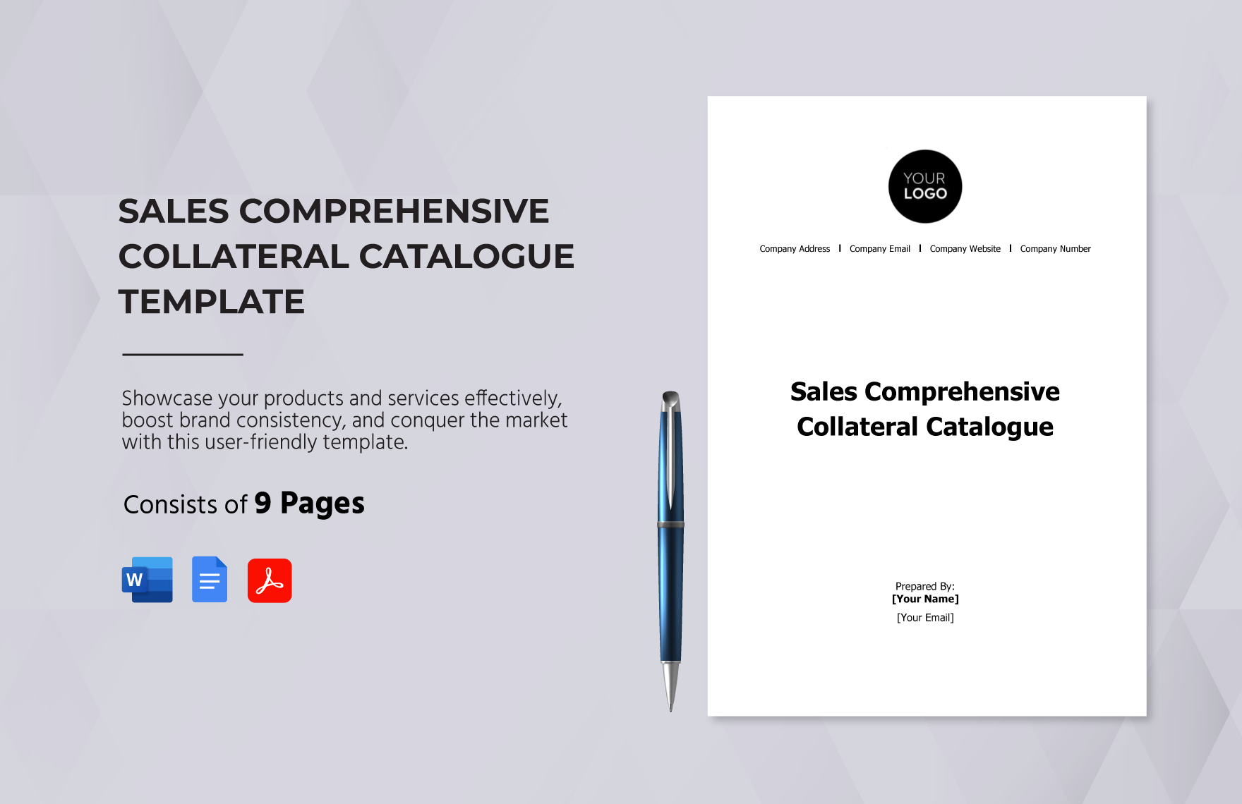 Sales Comprehensive Collateral Catalogue Template in Word, Google Docs, PDF