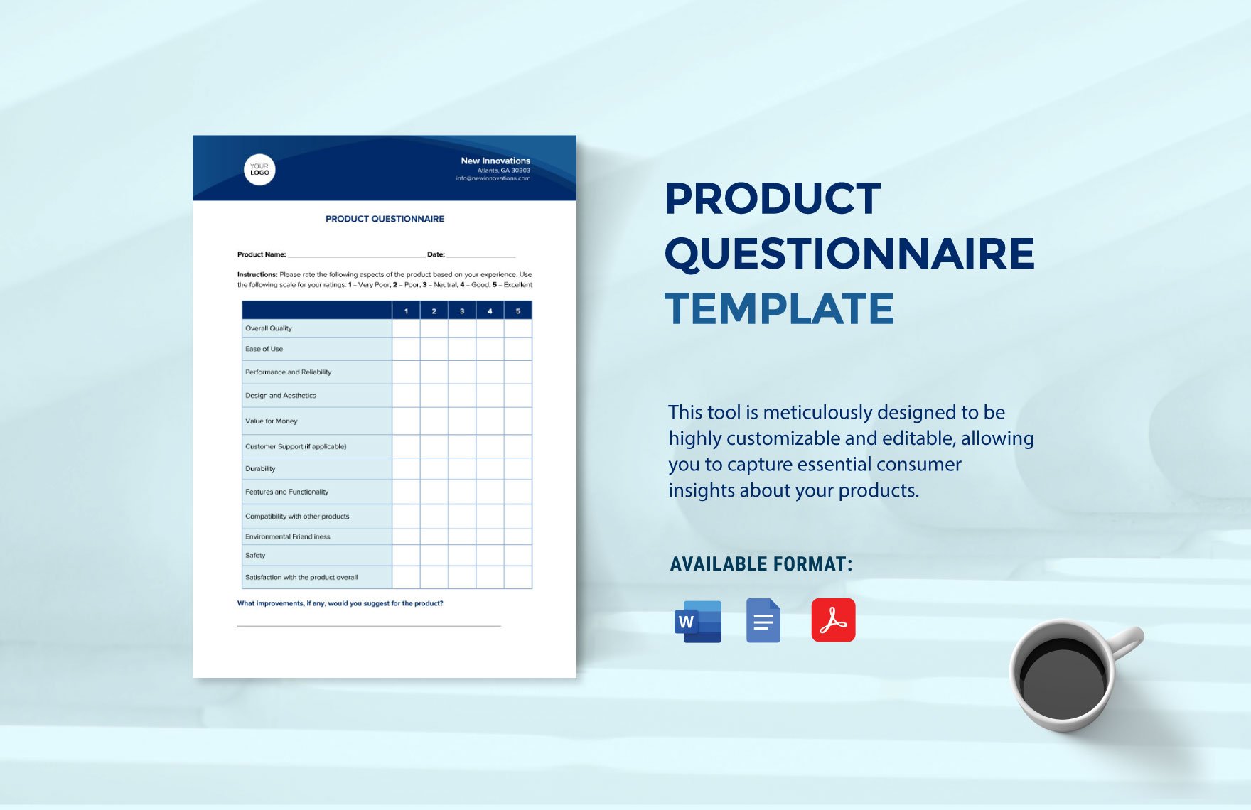 Free Product Questionnaire Template