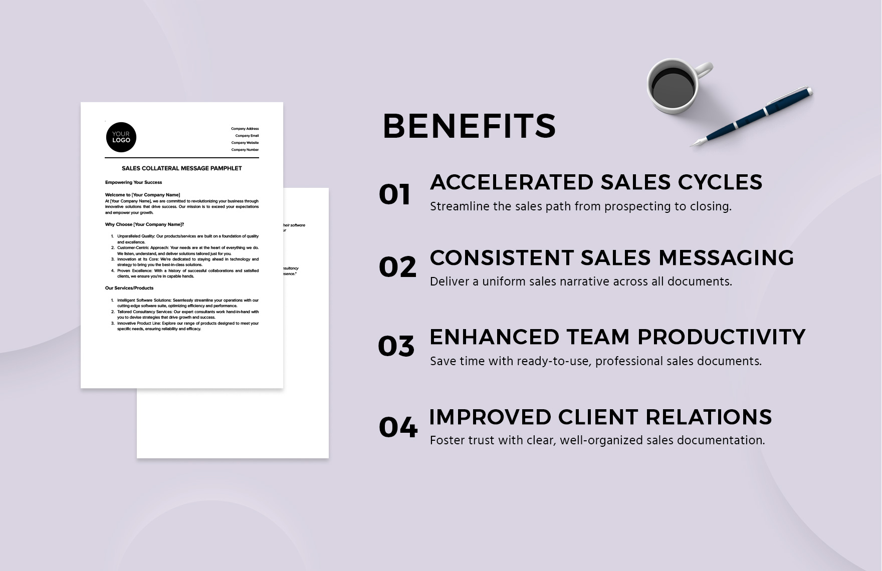Sales Collateral Message Content Template