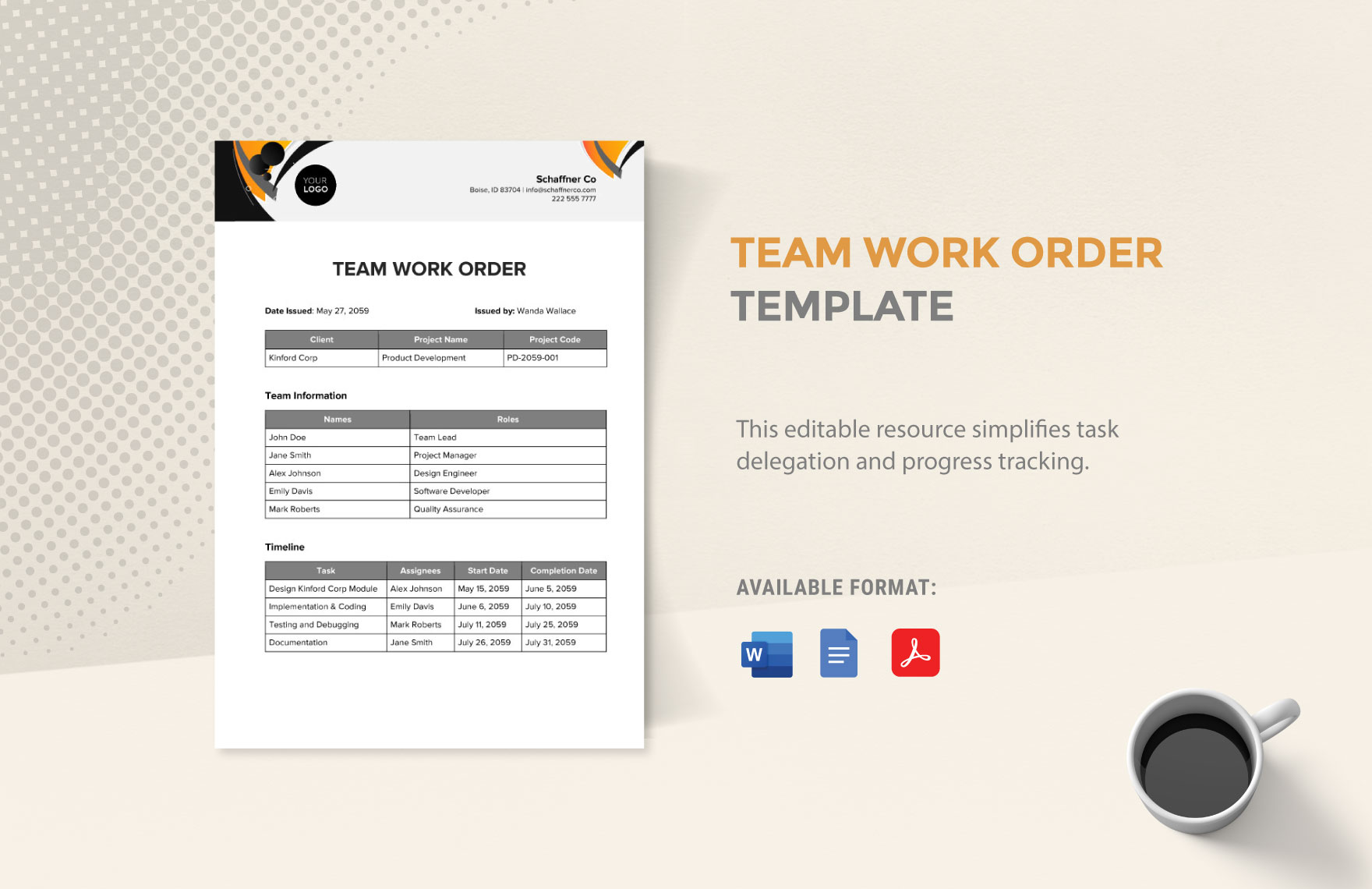 Team Work Order Template in Word, PDF, Google Docs - Download | Template.net