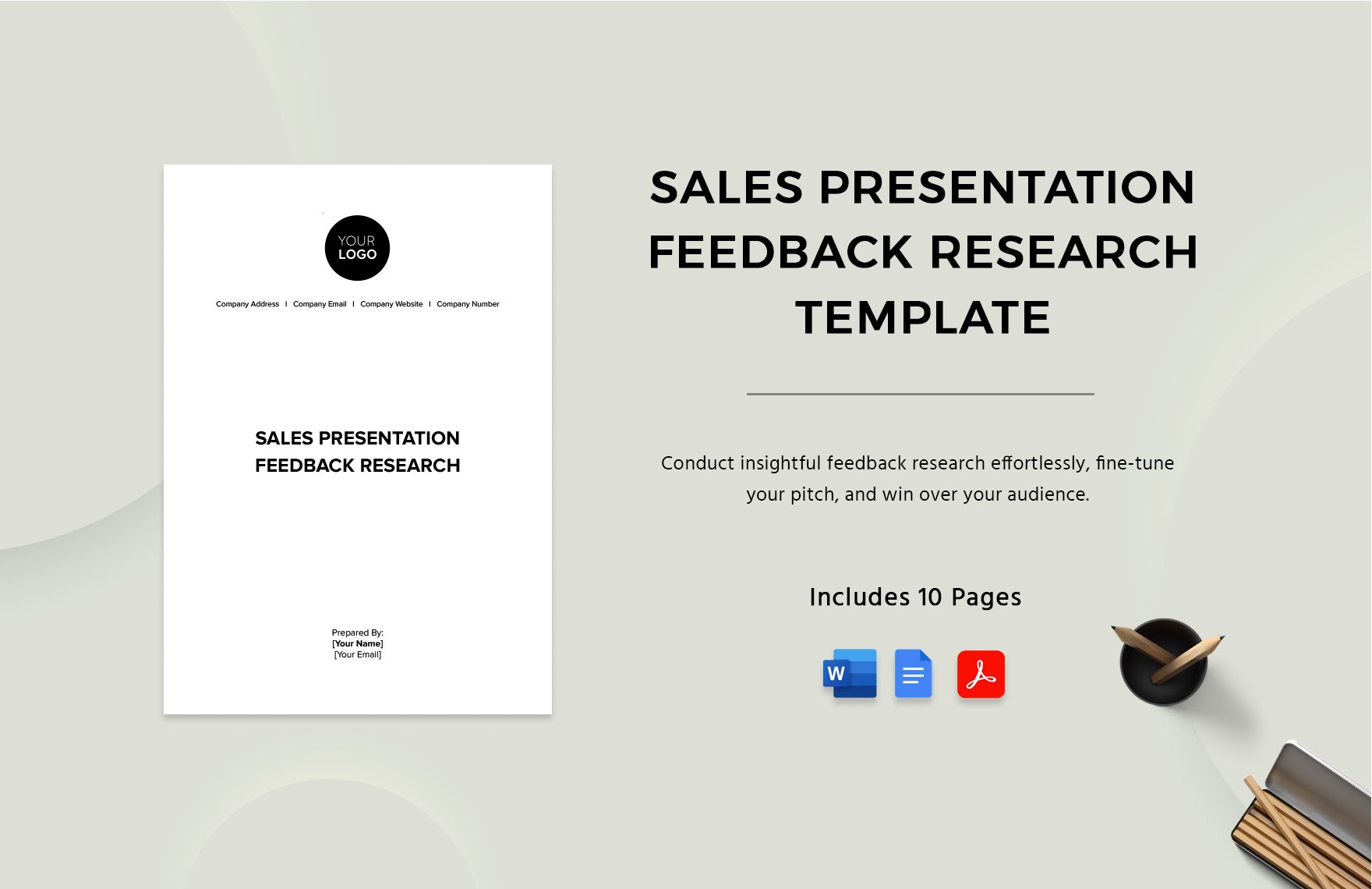 Sales Presentation Feedback Research Template