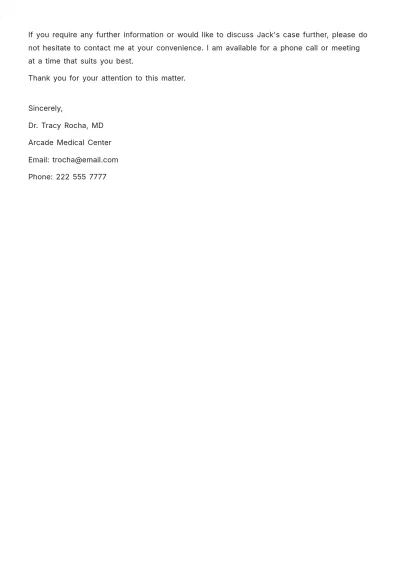 Free Medical Letter for College   Template to Edit Online