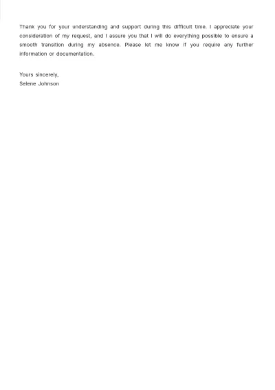 Free Funeral Home Work Excuse Letter  Template to Edit Online