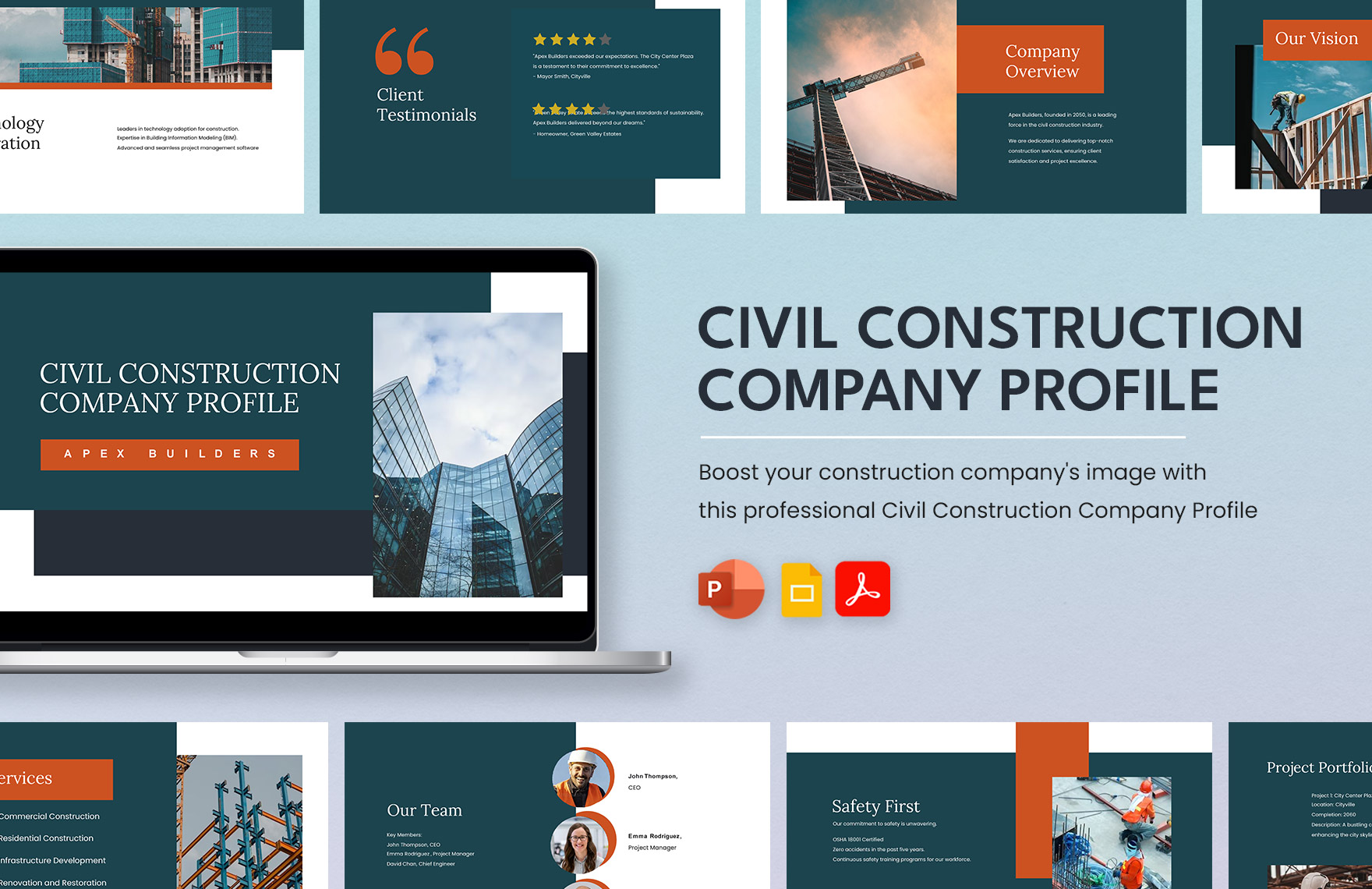 Civil Construction Company Profile Template